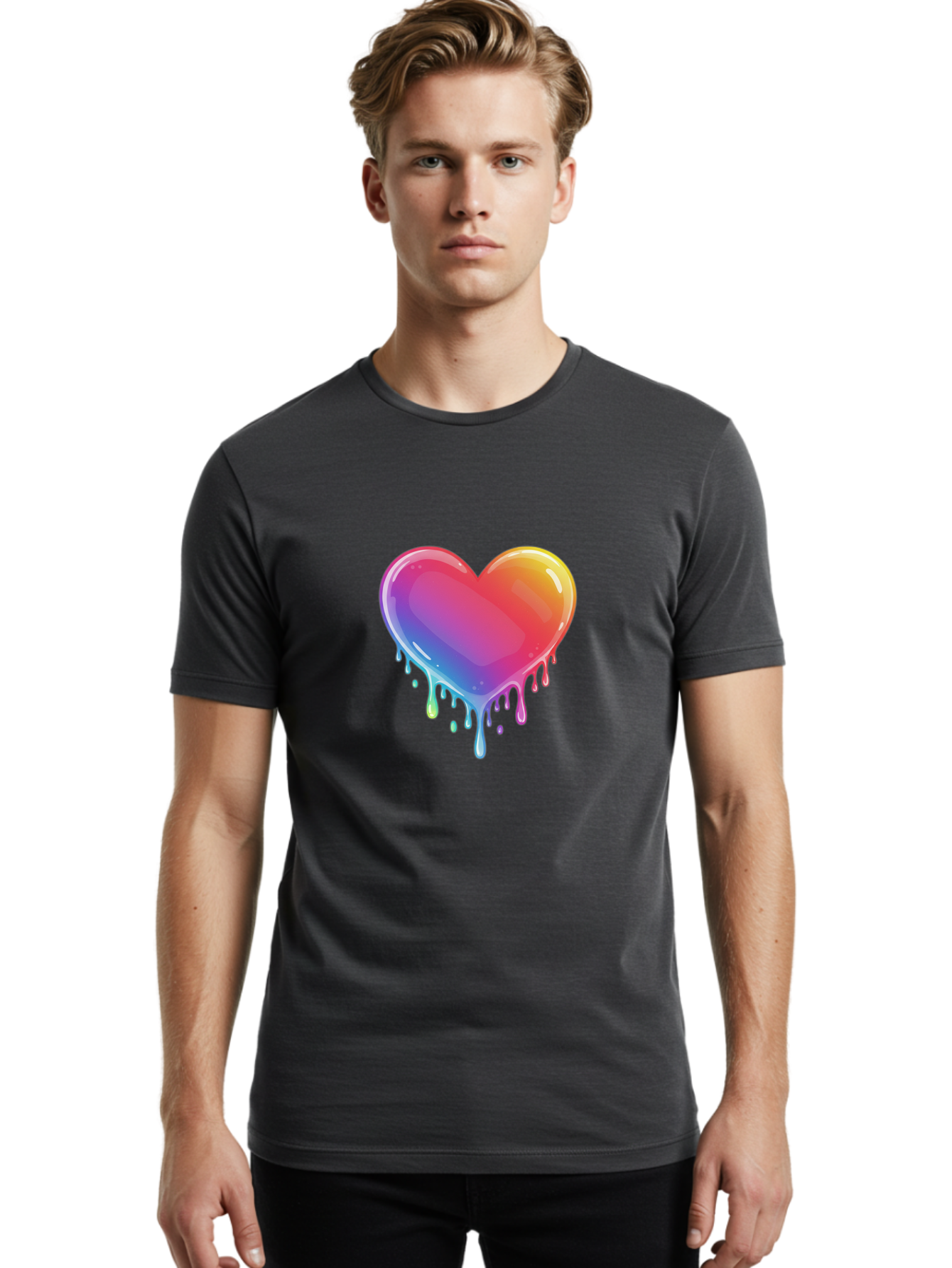 Melting-Heart-1 Men'S Graphic Tee, 100% Cotton, Comfortable Casual Summer Wear, Machine Washable, Vintage Camera, Old Camera, Antique Camera, Black Camera, Classic Photography, Photography Equipment, Nostalgic Device, Film Camera, Camera Art Baj574