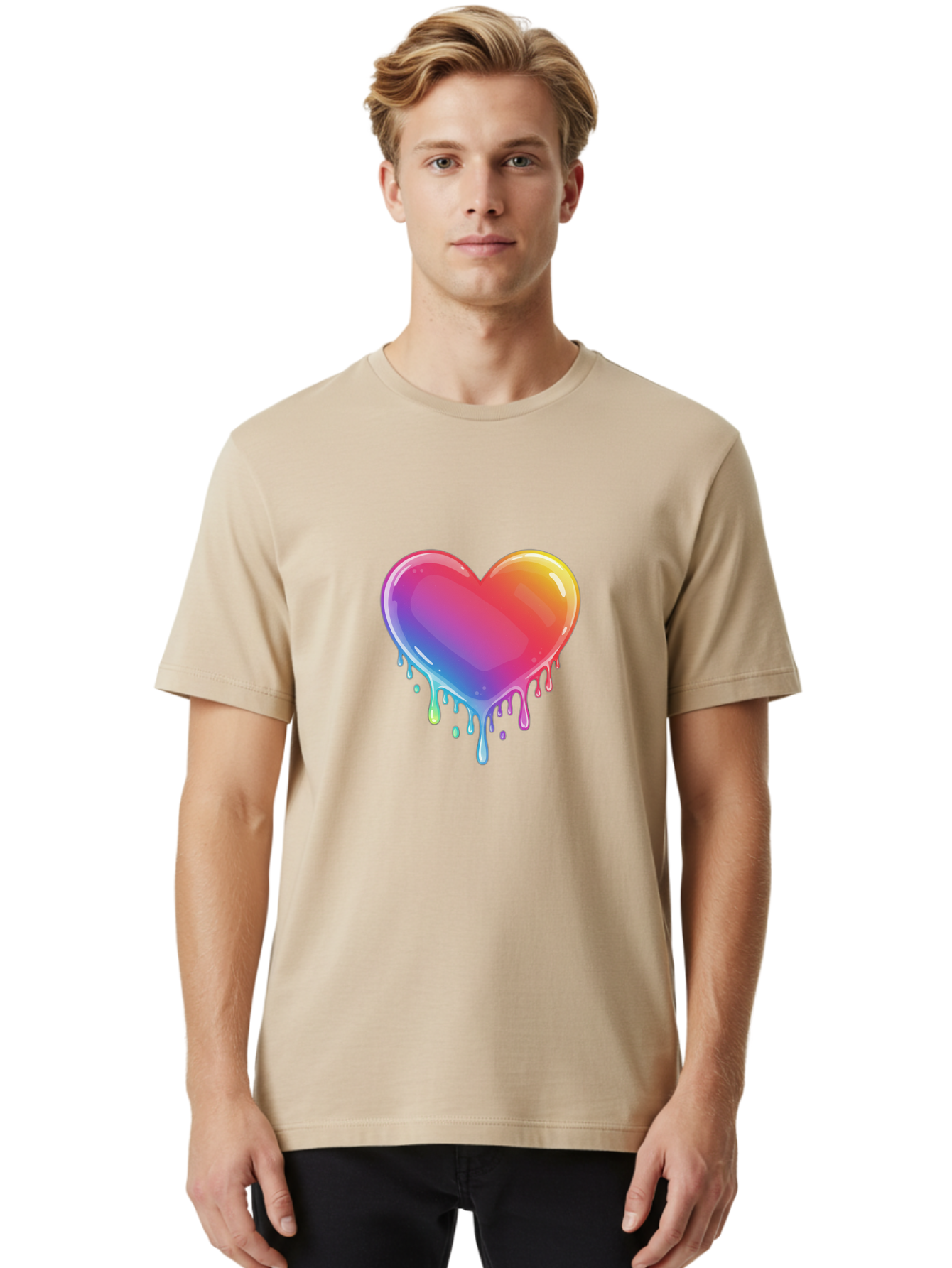 Melting-Heart-1 Men'S Graphic Tee, 100% Cotton, Comfortable Casual Summer Wear, Machine Washable, Vintage Camera, Old Camera, Antique Camera, Black Camera, Classic Photography, Photography Equipment, Nostalgic Device, Film Camera, Camera Art Baj574