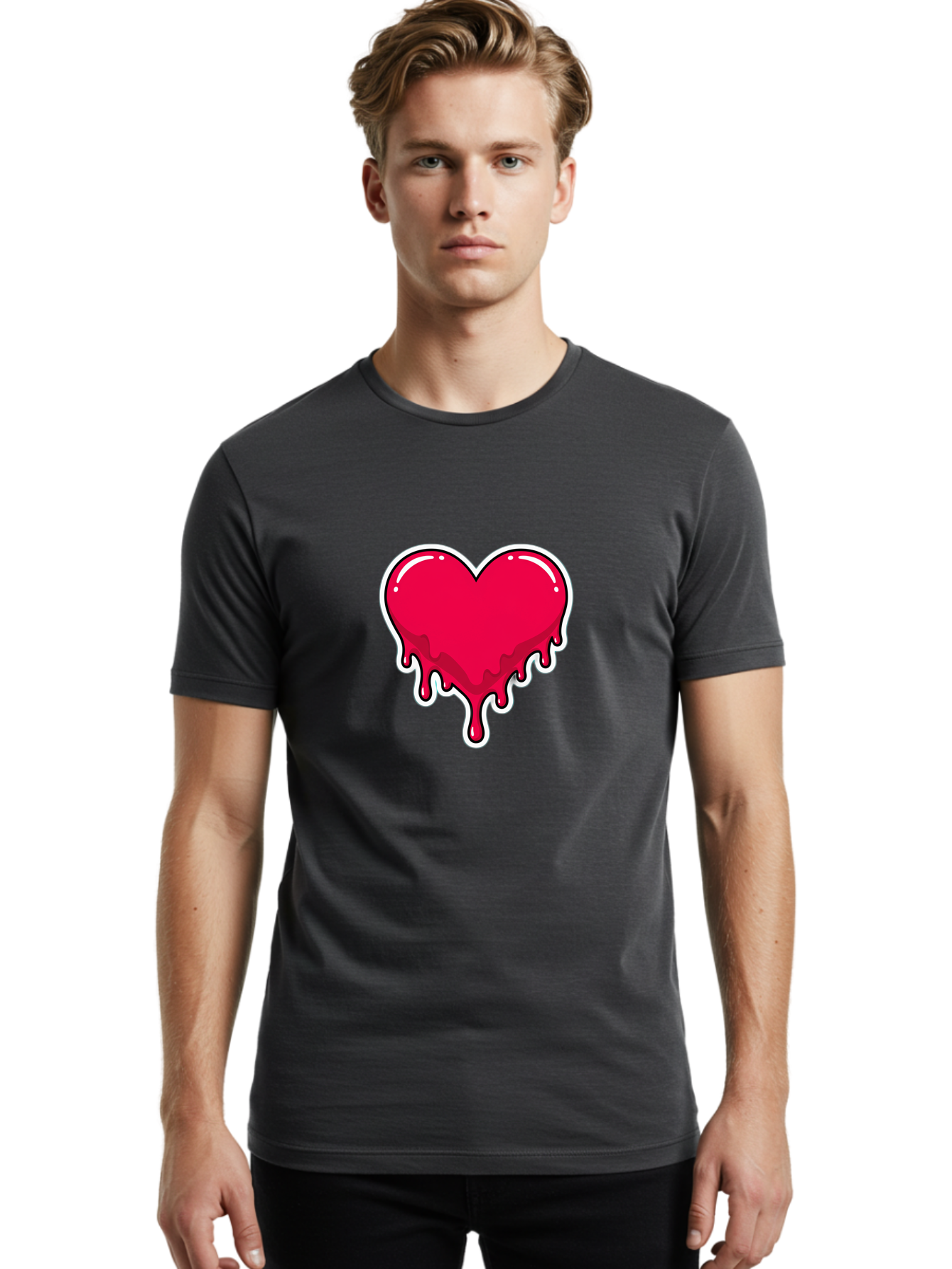 Melting-Heart-11 Men'S Graphic Tee, 100% Cotton, Comfortable Casual Summer Wear, Machine Washable, Vintage Camera, Old Camera, Antique Camera, Black Camera, Classic Photography, Photography Equipment, Nostalgic Device, Film Camera, Camera Art Baj576