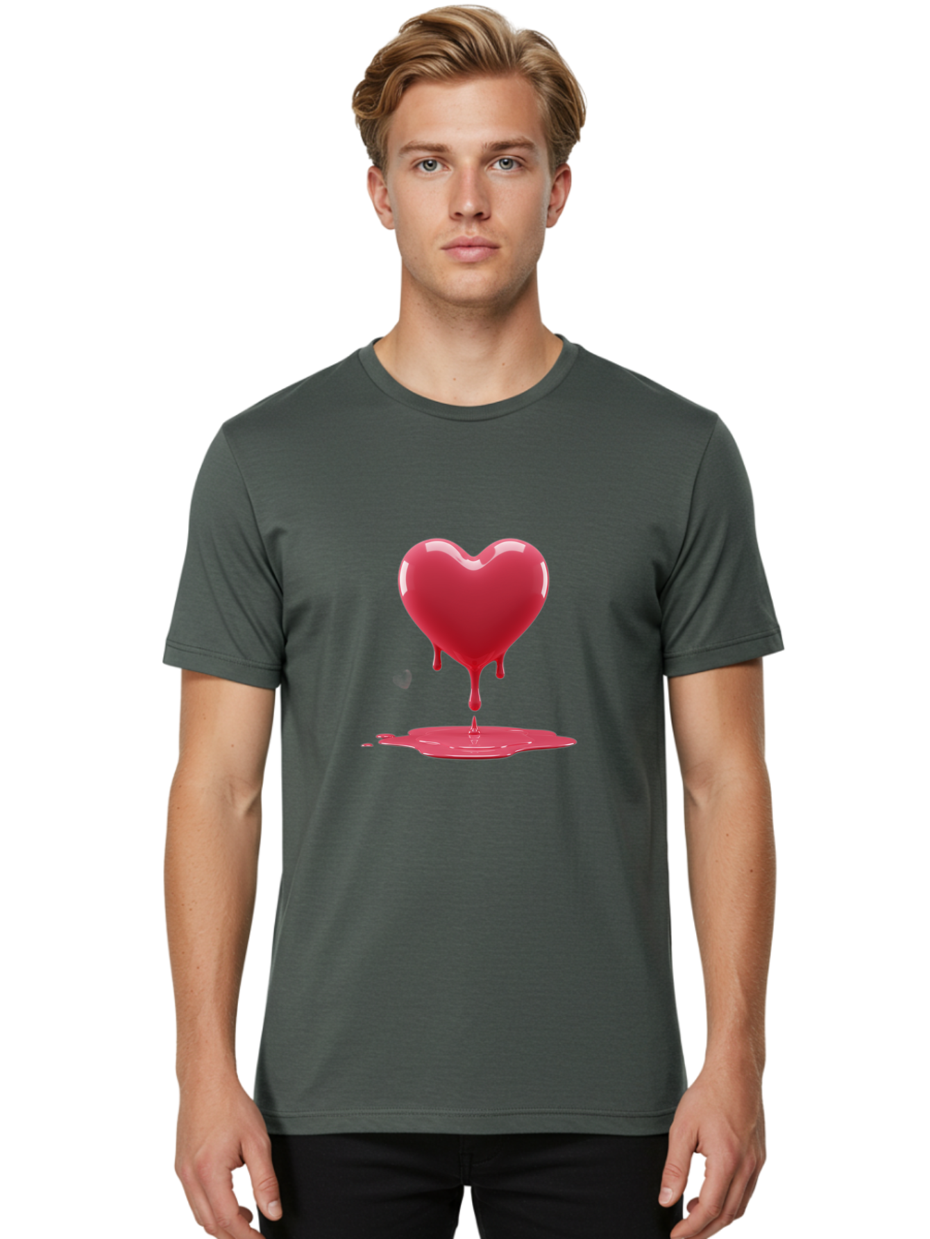 Melting-Heart-12 Men'S Graphic Tee, 100% Cotton, Comfortable Casual Summer Wear, Machine Washable, Vintage Camera, Old Camera, Antique Camera, Black Camera, Classic Photography, Photography Equipment, Nostalgic Device, Film Camera, Camera Art Baj577