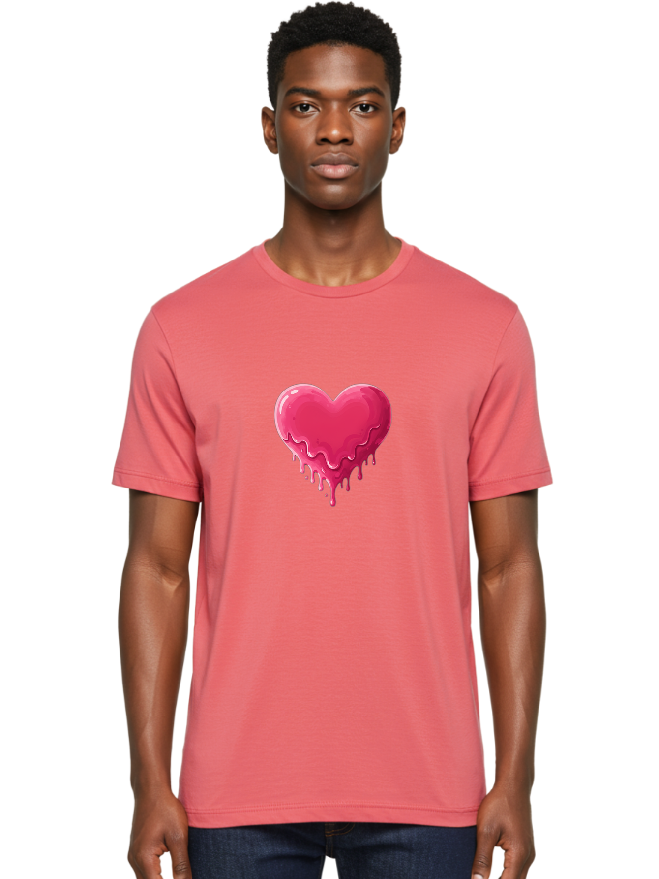 Melting-Heart-2 Men'S Graphic Tee, 100% Cotton, Comfortable Casual Summer Wear, Machine Washable, Vintage Camera, Old Camera, Antique Camera, Black Camera, Classic Photography, Photography Equipment, Nostalgic Device, Film Camera, Camera Art Baj580