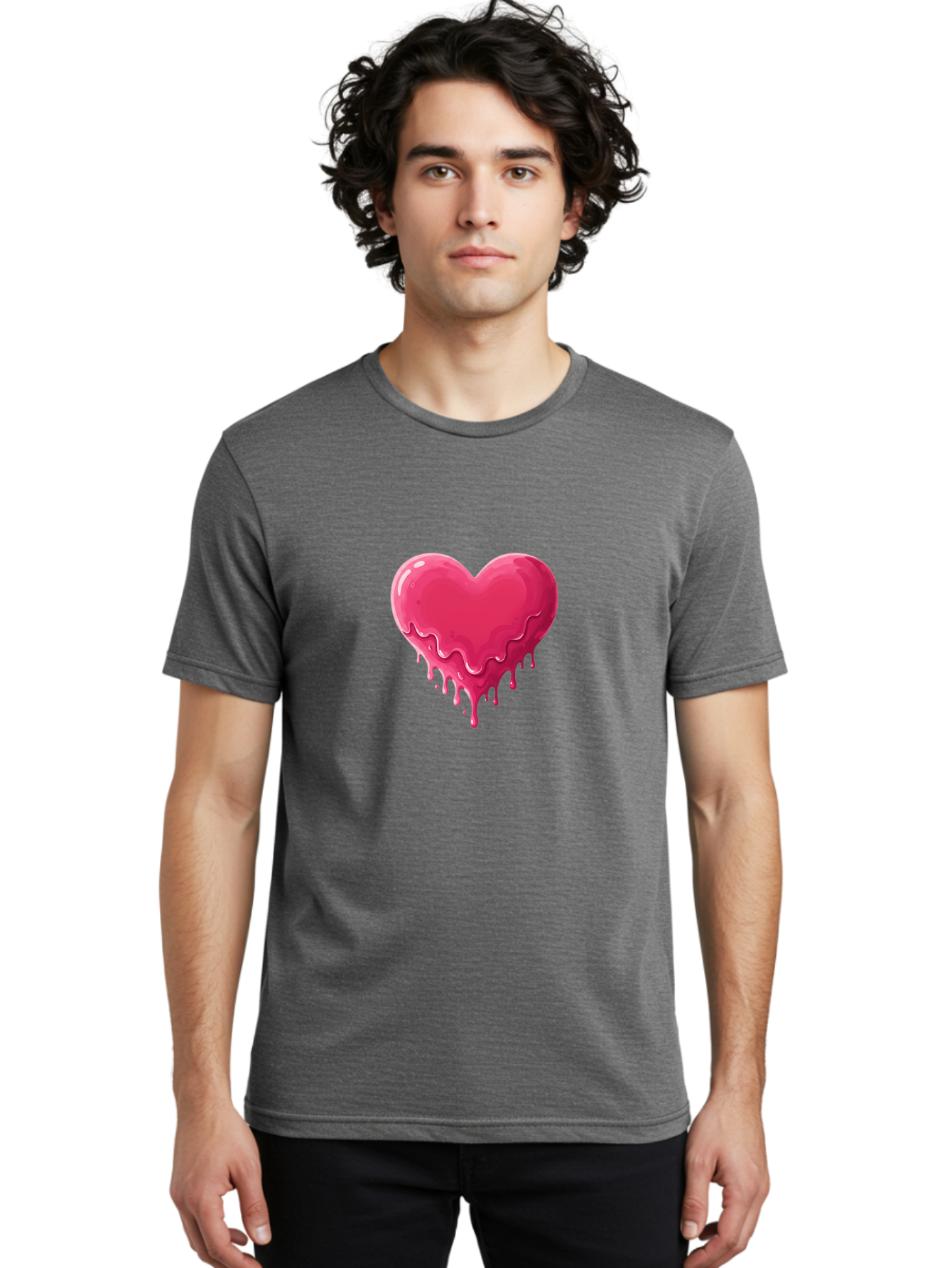 Melting-Heart-2 Men'S Graphic Tee, 100% Cotton, Comfortable Casual Summer Wear, Machine Washable, Vintage Camera, Old Camera, Antique Camera, Black Camera, Classic Photography, Photography Equipment, Nostalgic Device, Film Camera, Camera Art Baj580