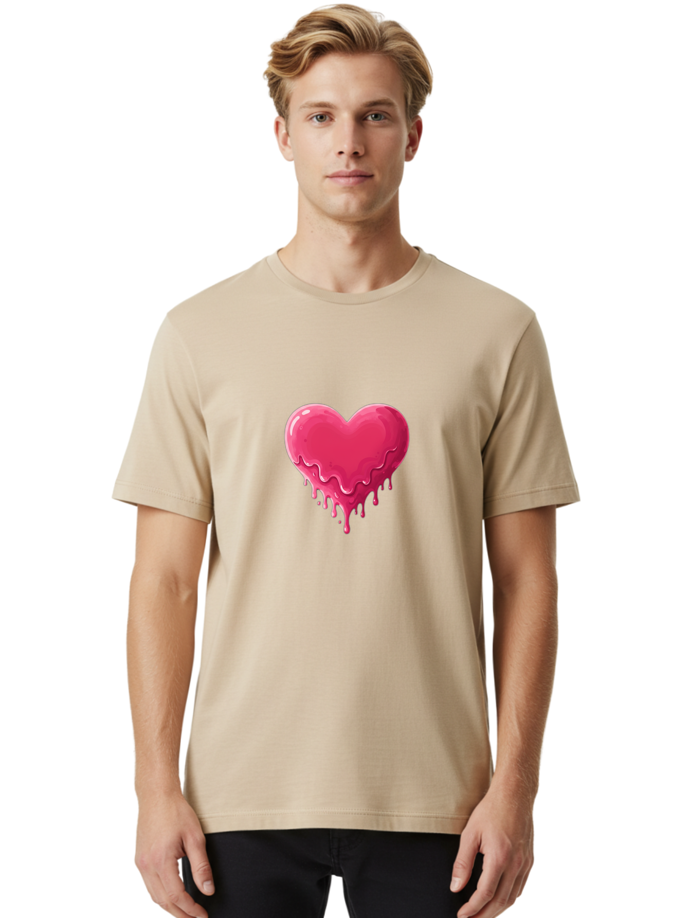 Melting-Heart-2 Men'S Graphic Tee, 100% Cotton, Comfortable Casual Summer Wear, Machine Washable, Vintage Camera, Old Camera, Antique Camera, Black Camera, Classic Photography, Photography Equipment, Nostalgic Device, Film Camera, Camera Art Baj580