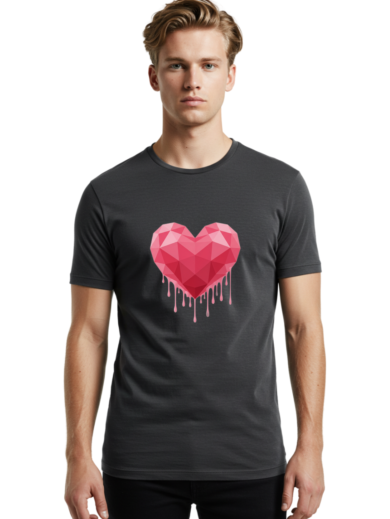 Melting-Heart-3 Men'S Graphic Tee, 100% Cotton, Comfortable Casual Summer Wear, Machine Washable, Vintage Camera, Old Camera, Antique Camera, Black Camera, Classic Photography, Photography Equipment, Nostalgic Device, Film Camera, Camera Art Baj581