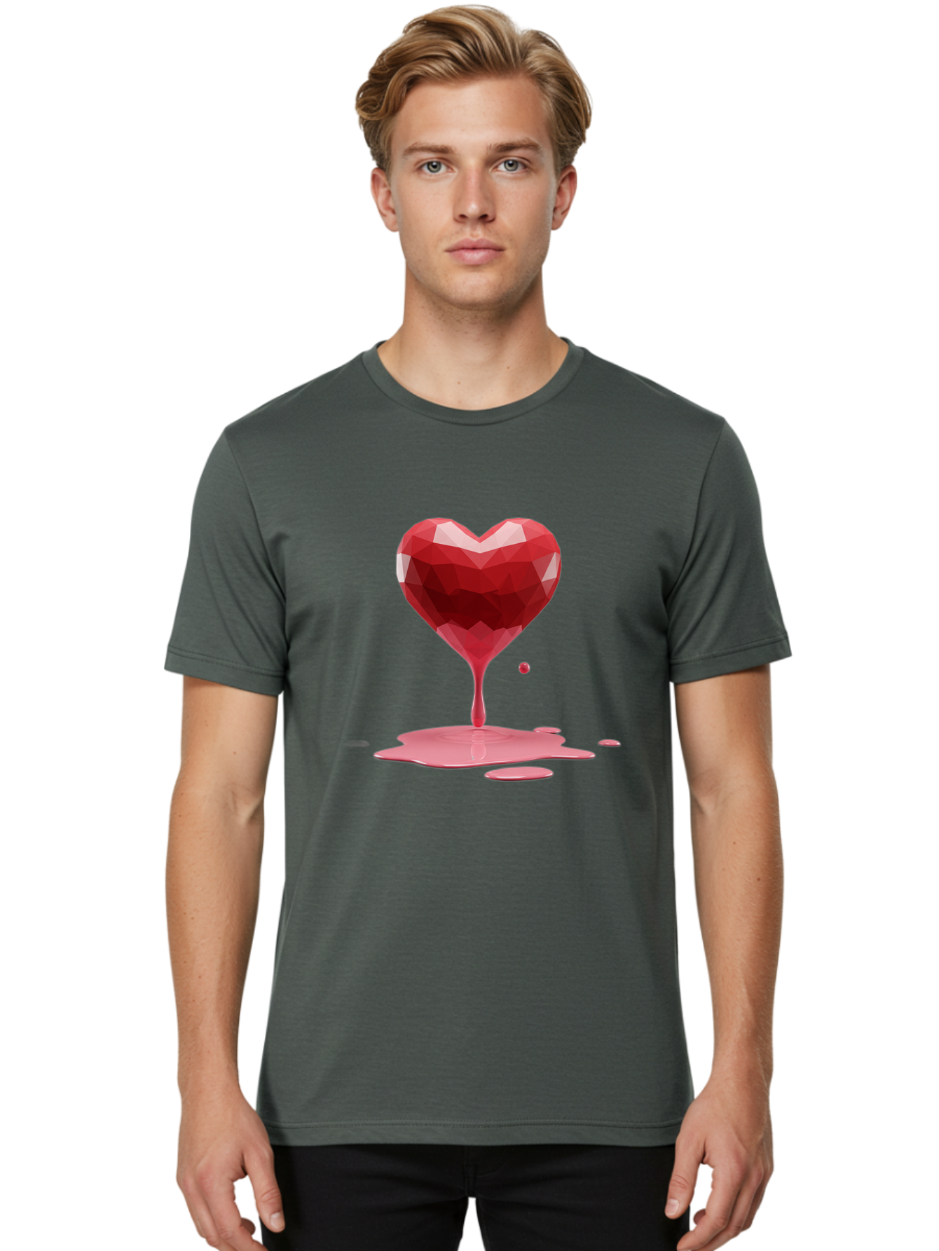 Melting-Heart-4 Men'S Graphic Tee, 100% Cotton, Comfortable Casual Summer Wear, Machine Washable, Vintage Camera, Old Camera, Antique Camera, Black Camera, Classic Photography, Photography Equipment, Nostalgic Device, Film Camera, Camera Art Baj582