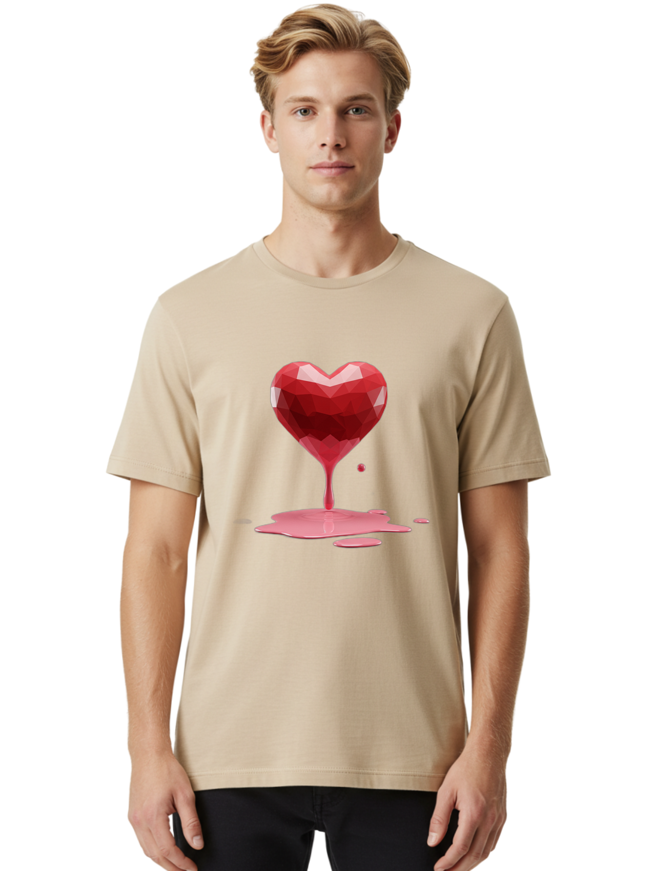 Melting-Heart-4 Men'S Graphic Tee, 100% Cotton, Comfortable Casual Summer Wear, Machine Washable, Vintage Camera, Old Camera, Antique Camera, Black Camera, Classic Photography, Photography Equipment, Nostalgic Device, Film Camera, Camera Art Baj582