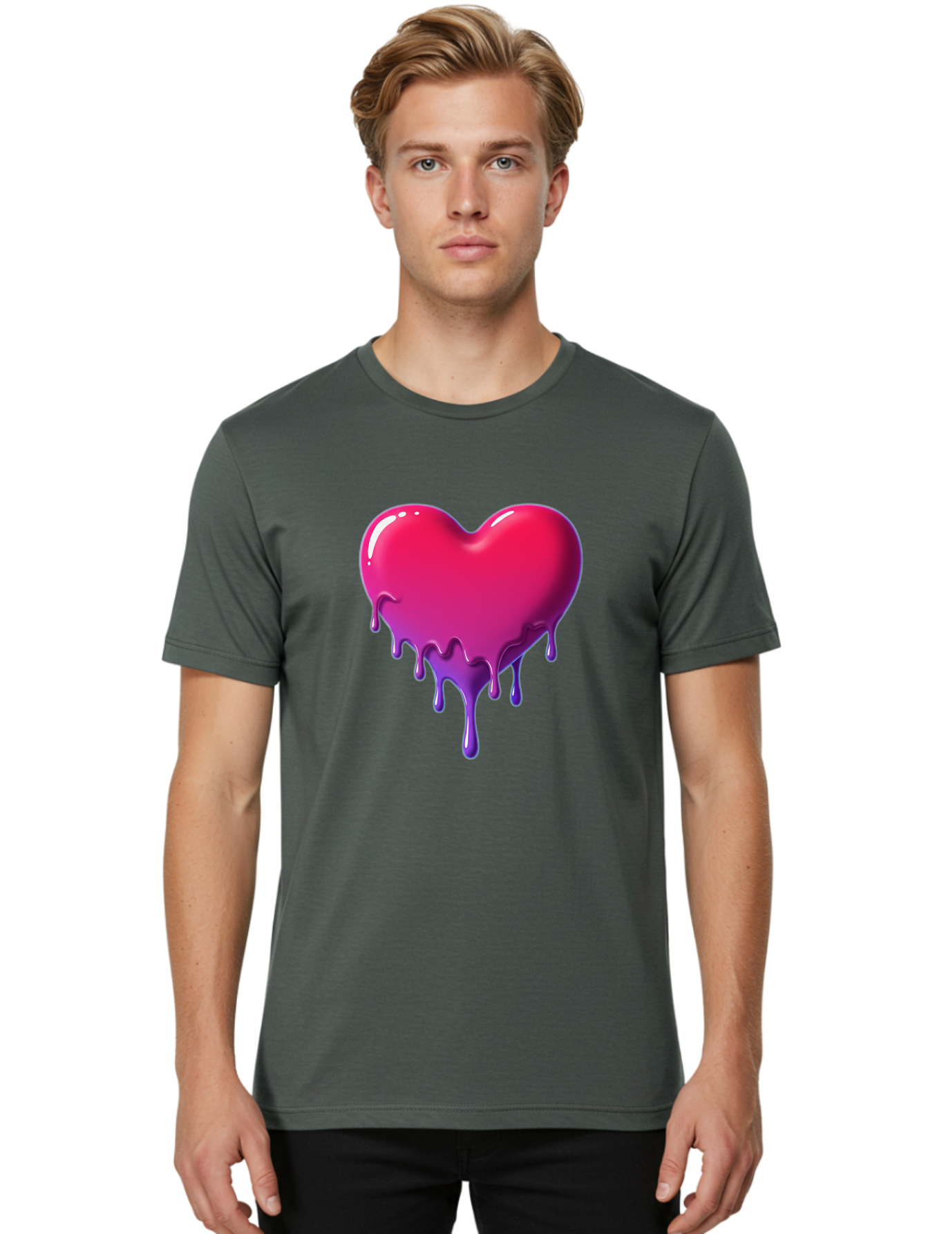 Melting-Heart-5 Men'S Graphic Tee, 100% Cotton, Comfortable Casual Summer Wear, Machine Washable, Vintage Camera, Old Camera, Antique Camera, Black Camera, Classic Photography, Photography Equipment, Nostalgic Device, Film Camera, Camera Art Baj583
