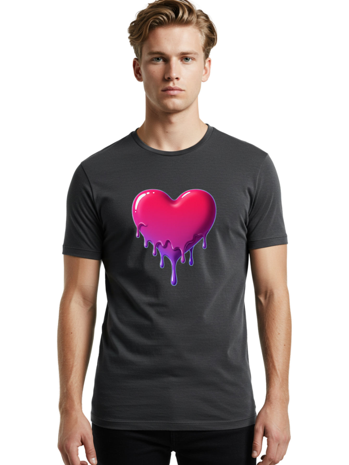 Melting-Heart-5 Men'S Graphic Tee, 100% Cotton, Comfortable Casual Summer Wear, Machine Washable, Vintage Camera, Old Camera, Antique Camera, Black Camera, Classic Photography, Photography Equipment, Nostalgic Device, Film Camera, Camera Art Baj583