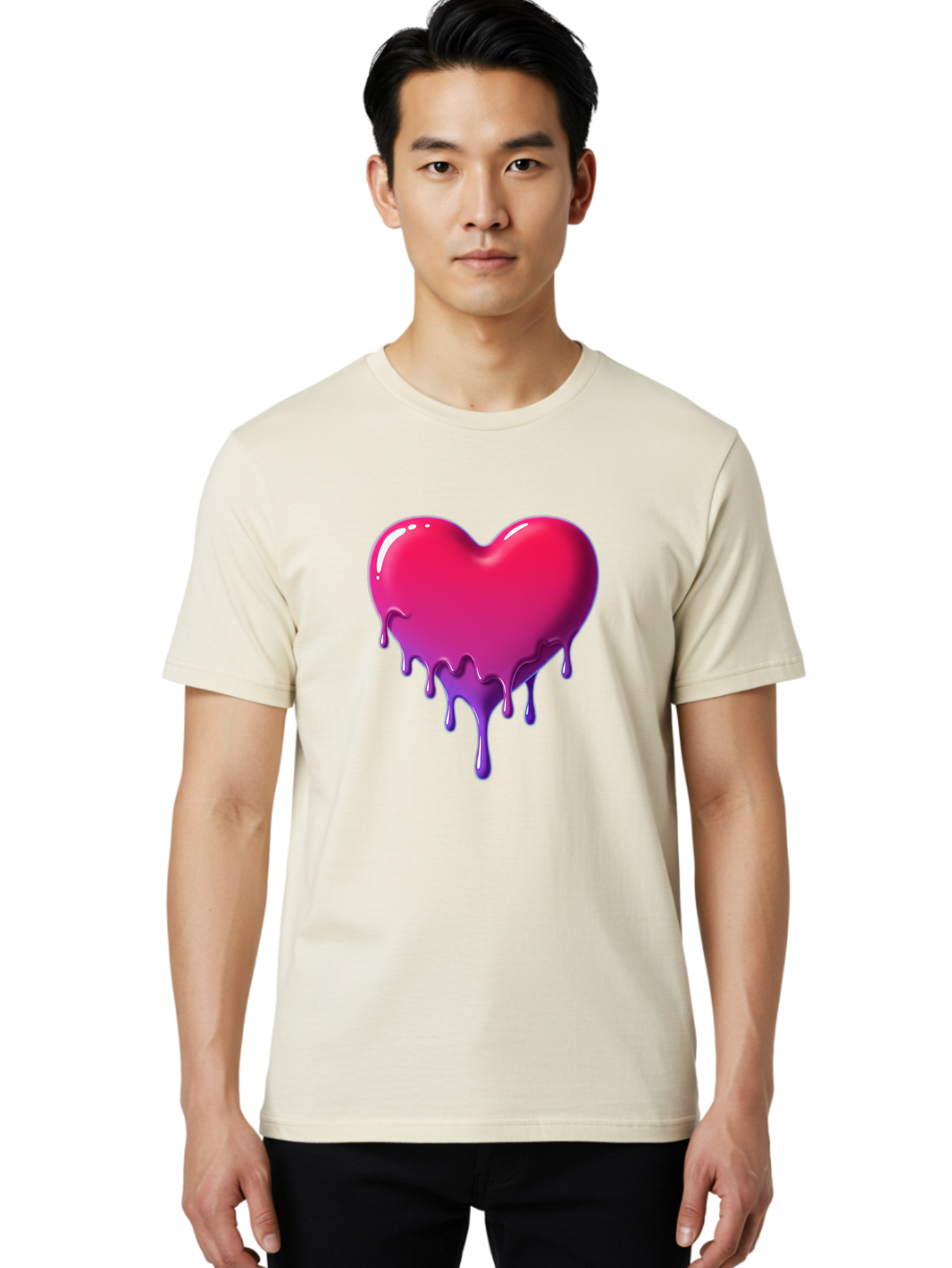 Melting-Heart-5 Men'S Graphic Tee, 100% Cotton, Comfortable Casual Summer Wear, Machine Washable, Vintage Camera, Old Camera, Antique Camera, Black Camera, Classic Photography, Photography Equipment, Nostalgic Device, Film Camera, Camera Art Baj583