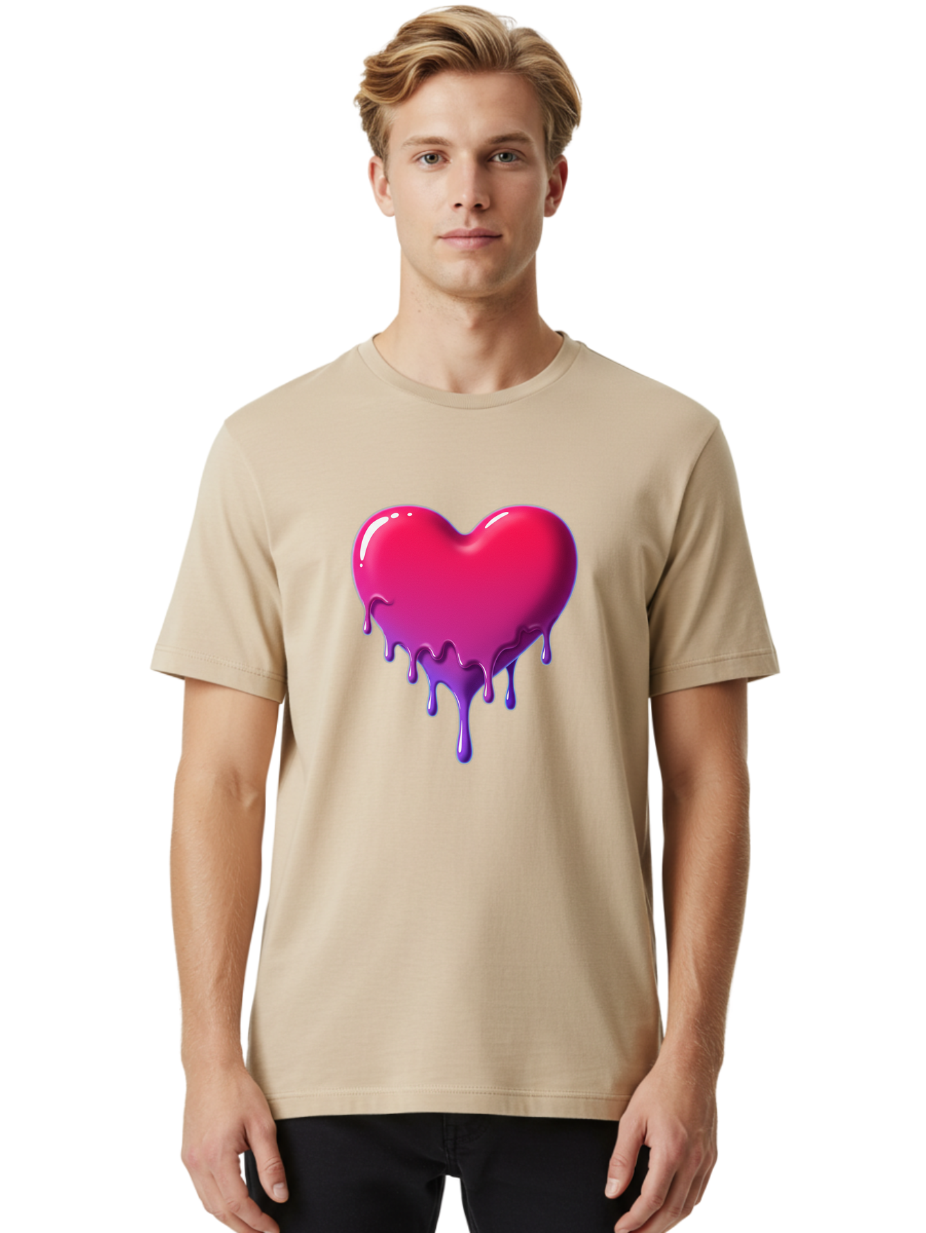 Melting-Heart-5 Men'S Graphic Tee, 100% Cotton, Comfortable Casual Summer Wear, Machine Washable, Vintage Camera, Old Camera, Antique Camera, Black Camera, Classic Photography, Photography Equipment, Nostalgic Device, Film Camera, Camera Art Baj583