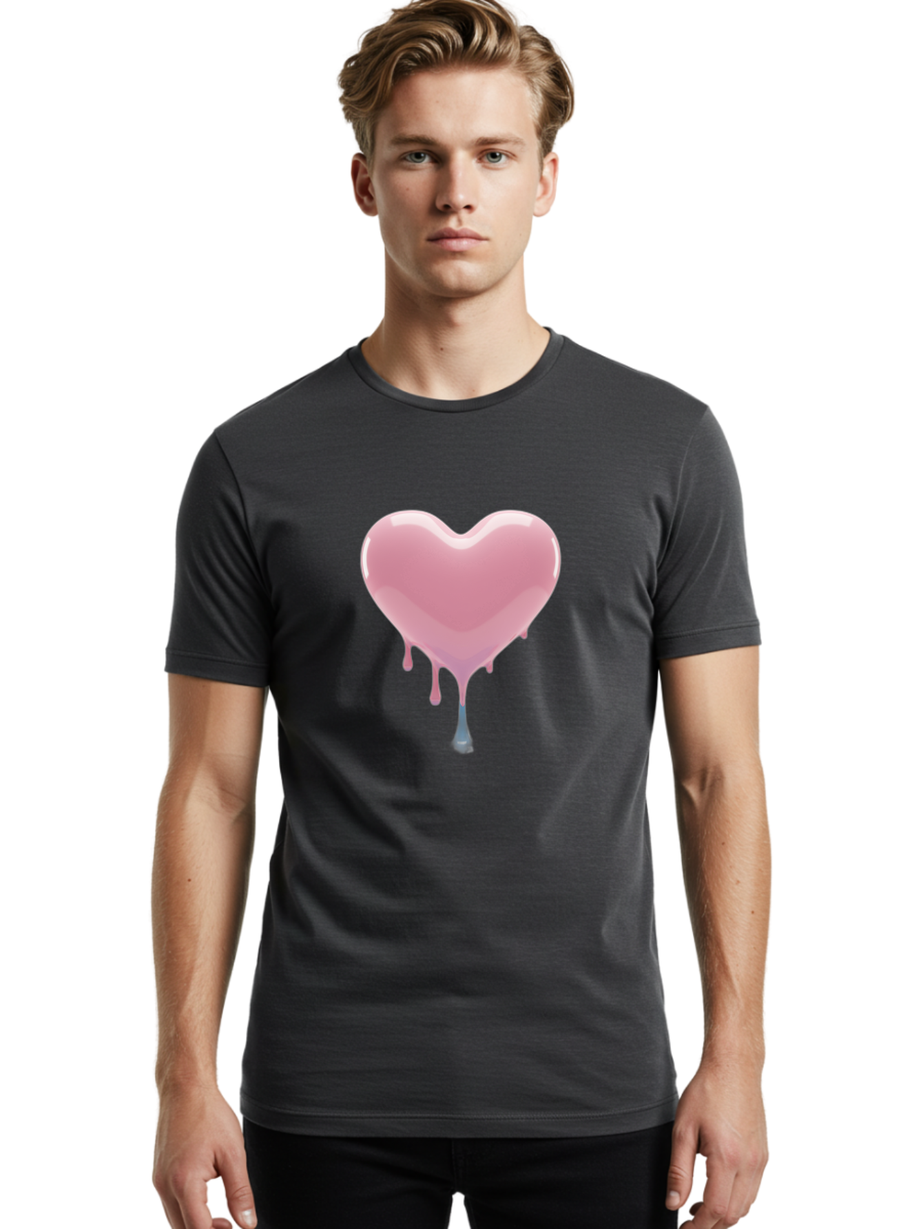 Melting-Heart-6 Men'S Graphic Tee, 100% Cotton, Comfortable Casual Summer Wear, Machine Washable, Vintage Camera, Old Camera, Antique Camera, Black Camera, Classic Photography, Photography Equipment, Nostalgic Device, Film Camera, Camera Art Baj584