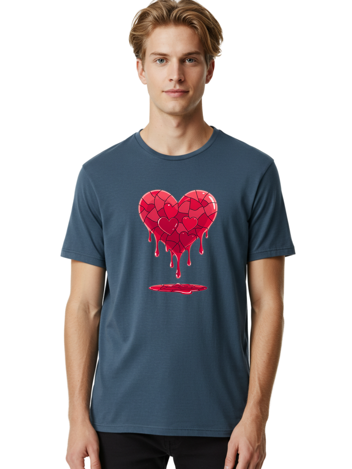 Melting-Heart-7 Men'S Graphic Tee, 100% Cotton, Comfortable Casual Summer Wear, Machine Washable, Vintage Camera, Old Camera, Antique Camera, Black Camera, Classic Photography, Photography Equipment, Nostalgic Device, Film Camera, Camera Art Baj585