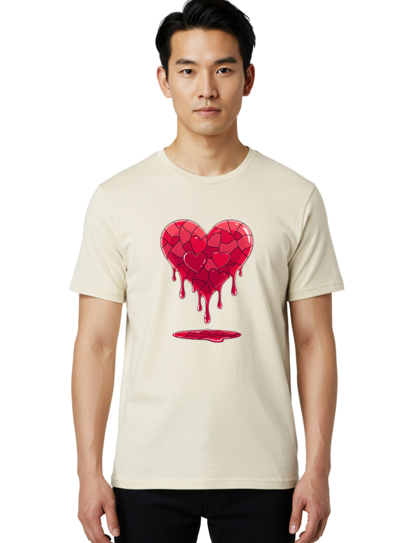 Melting-Heart-7 Men'S Graphic Tee, 100% Cotton, Comfortable Casual Summer Wear, Machine Washable, Vintage Camera, Old Camera, Antique Camera, Black Camera, Classic Photography, Photography Equipment, Nostalgic Device, Film Camera, Camera Art Baj585