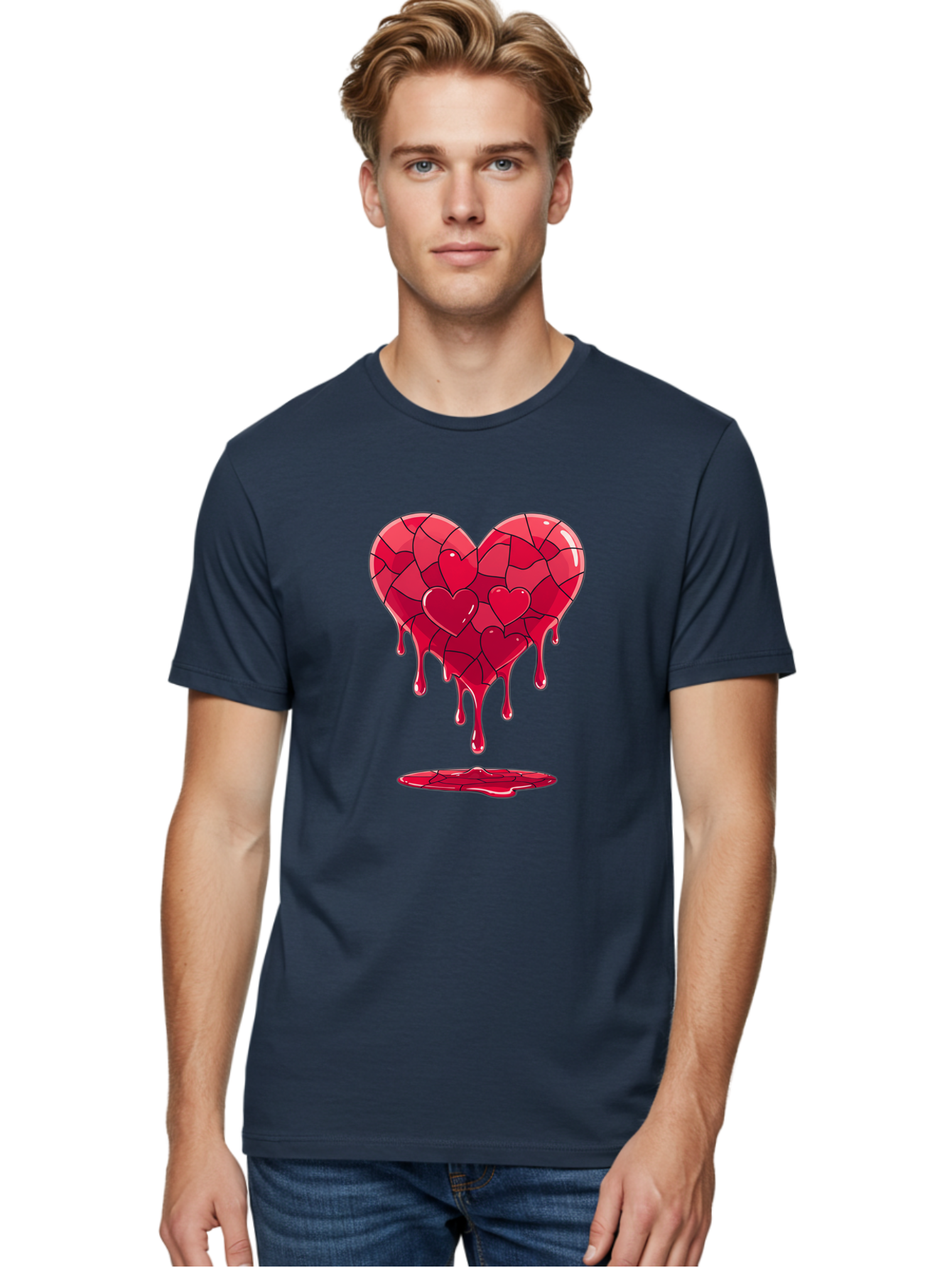 Melting-Heart-7 Men'S Graphic Tee, 100% Cotton, Comfortable Casual Summer Wear, Machine Washable, Vintage Camera, Old Camera, Antique Camera, Black Camera, Classic Photography, Photography Equipment, Nostalgic Device, Film Camera, Camera Art Baj585
