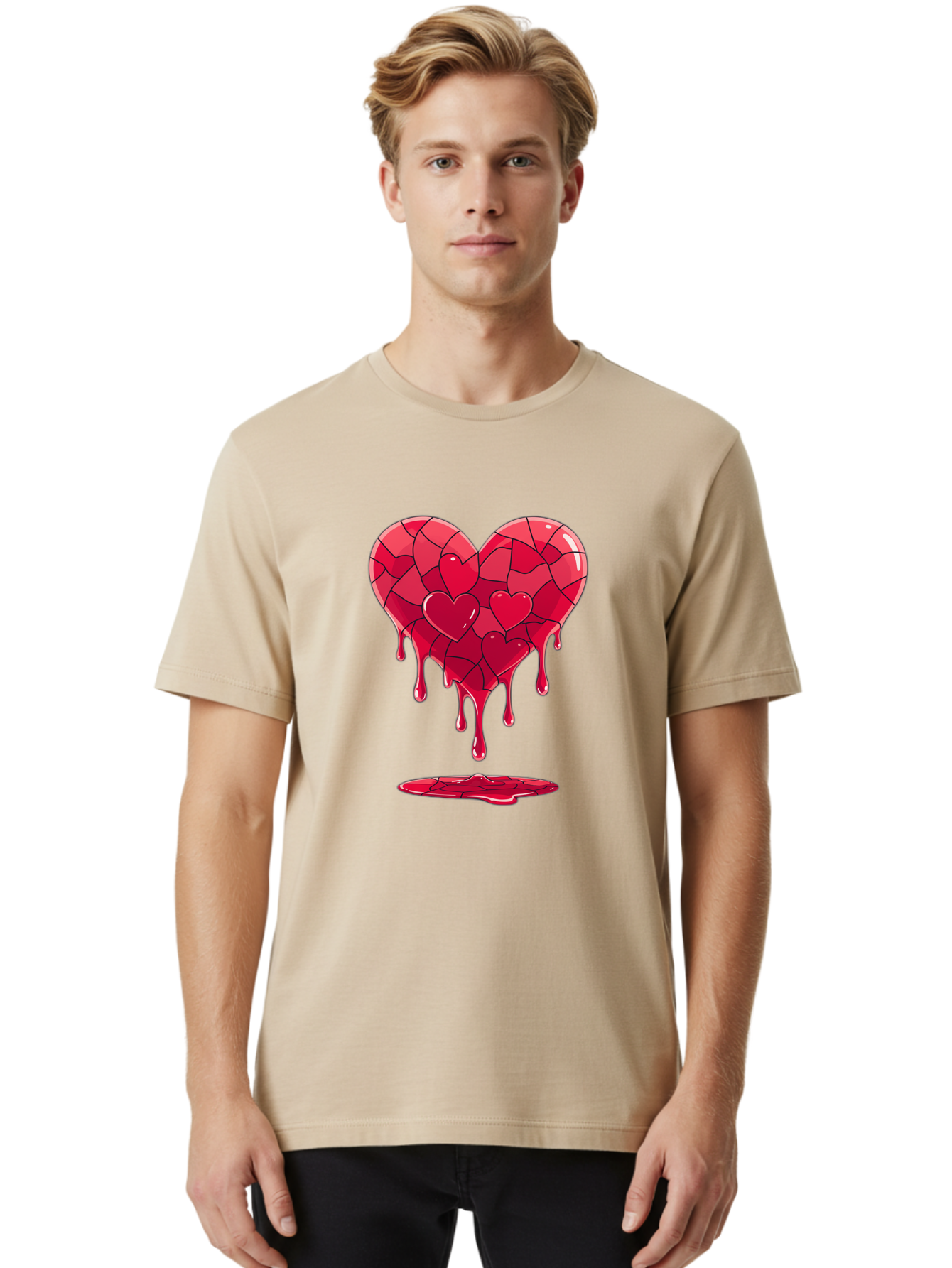 Melting-Heart-7 Men'S Graphic Tee, 100% Cotton, Comfortable Casual Summer Wear, Machine Washable, Vintage Camera, Old Camera, Antique Camera, Black Camera, Classic Photography, Photography Equipment, Nostalgic Device, Film Camera, Camera Art Baj585