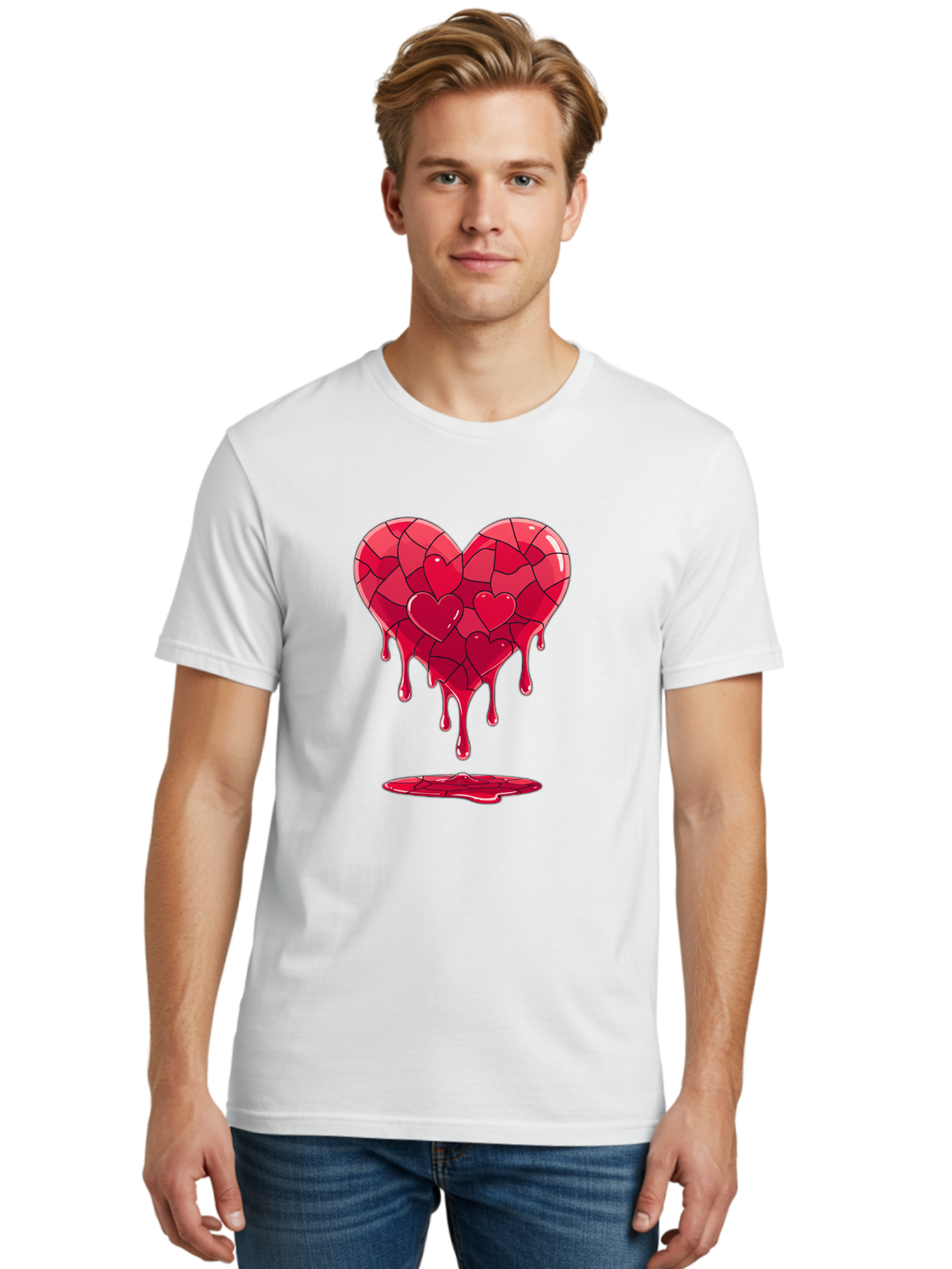 Melting-Heart-7 Men'S Graphic Tee, 100% Cotton, Comfortable Casual Summer Wear, Machine Washable, Vintage Camera, Old Camera, Antique Camera, Black Camera, Classic Photography, Photography Equipment, Nostalgic Device, Film Camera, Camera Art Baj585