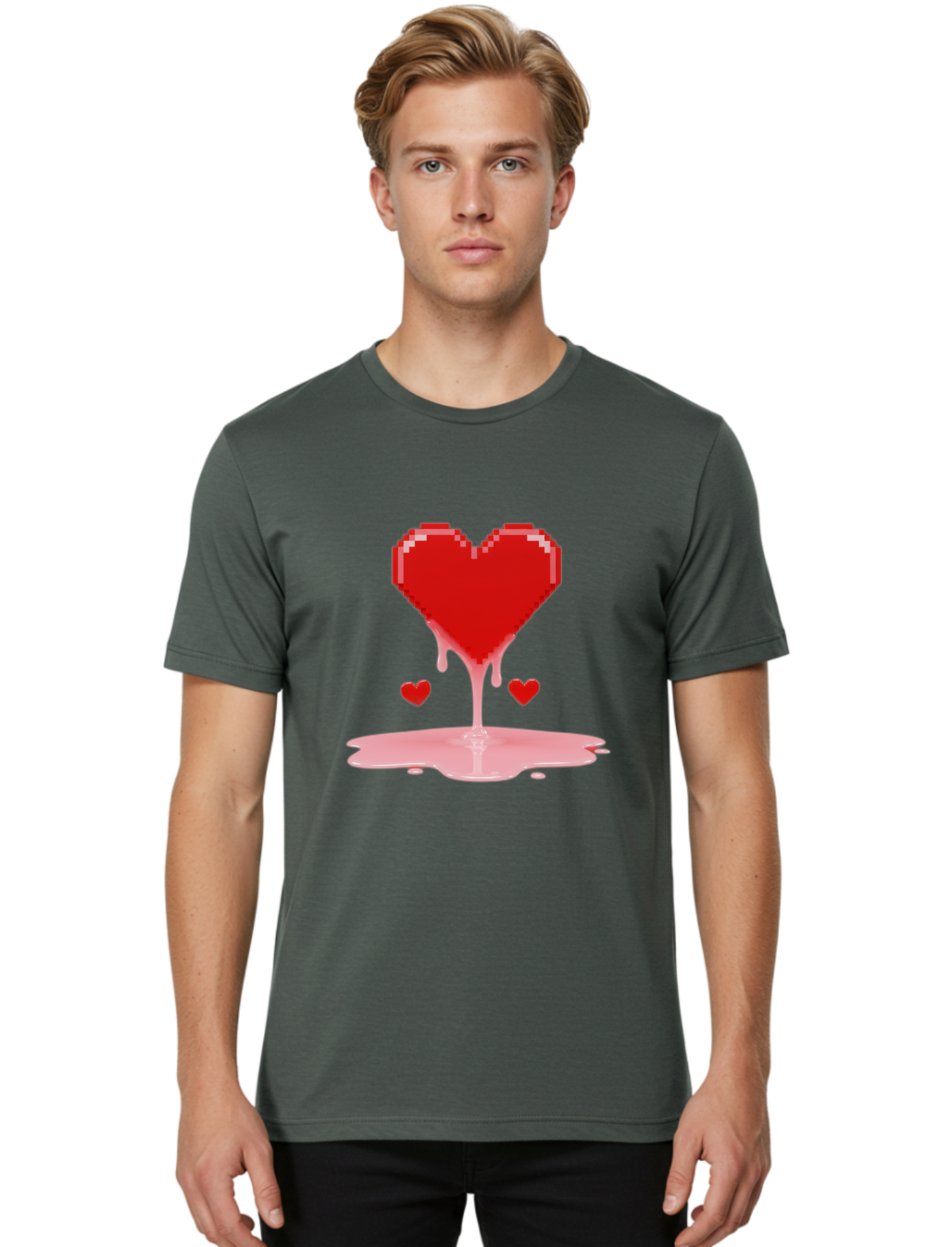 Melting-Heart-8 Men'S Graphic Tee, 100% Cotton, Comfortable Casual Summer Wear, Machine Washable, Vintage Camera, Old Camera, Antique Camera, Black Camera, Classic Photography, Photography Equipment, Nostalgic Device, Film Camera, Camera Art Baj586