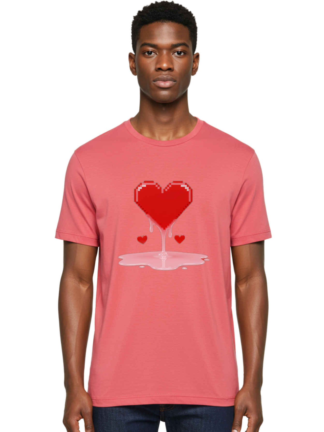 Melting-Heart-8 Men'S Graphic Tee, 100% Cotton, Comfortable Casual Summer Wear, Machine Washable, Vintage Camera, Old Camera, Antique Camera, Black Camera, Classic Photography, Photography Equipment, Nostalgic Device, Film Camera, Camera Art Baj586