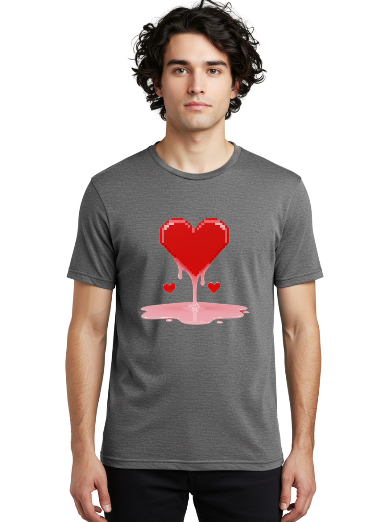Melting-Heart-8 Men'S Graphic Tee, 100% Cotton, Comfortable Casual Summer Wear, Machine Washable, Vintage Camera, Old Camera, Antique Camera, Black Camera, Classic Photography, Photography Equipment, Nostalgic Device, Film Camera, Camera Art Baj586