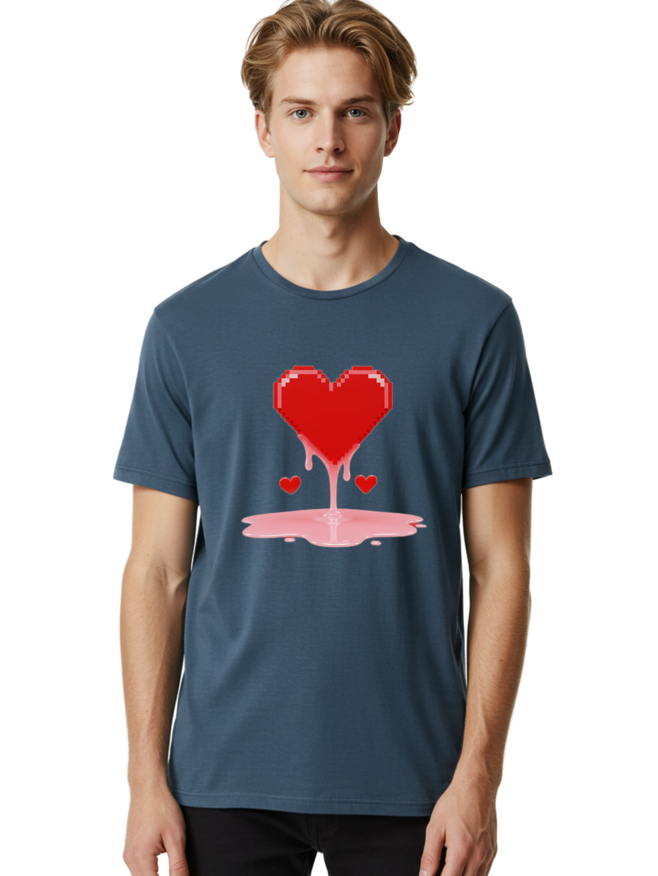 Melting-Heart-8 Men'S Graphic Tee, 100% Cotton, Comfortable Casual Summer Wear, Machine Washable, Vintage Camera, Old Camera, Antique Camera, Black Camera, Classic Photography, Photography Equipment, Nostalgic Device, Film Camera, Camera Art Baj586