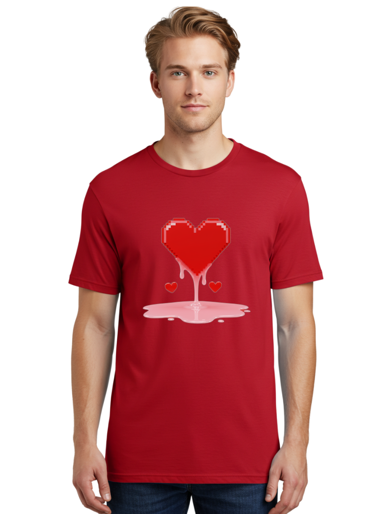 Melting-Heart-8 Men'S Graphic Tee, 100% Cotton, Comfortable Casual Summer Wear, Machine Washable, Vintage Camera, Old Camera, Antique Camera, Black Camera, Classic Photography, Photography Equipment, Nostalgic Device, Film Camera, Camera Art Baj586