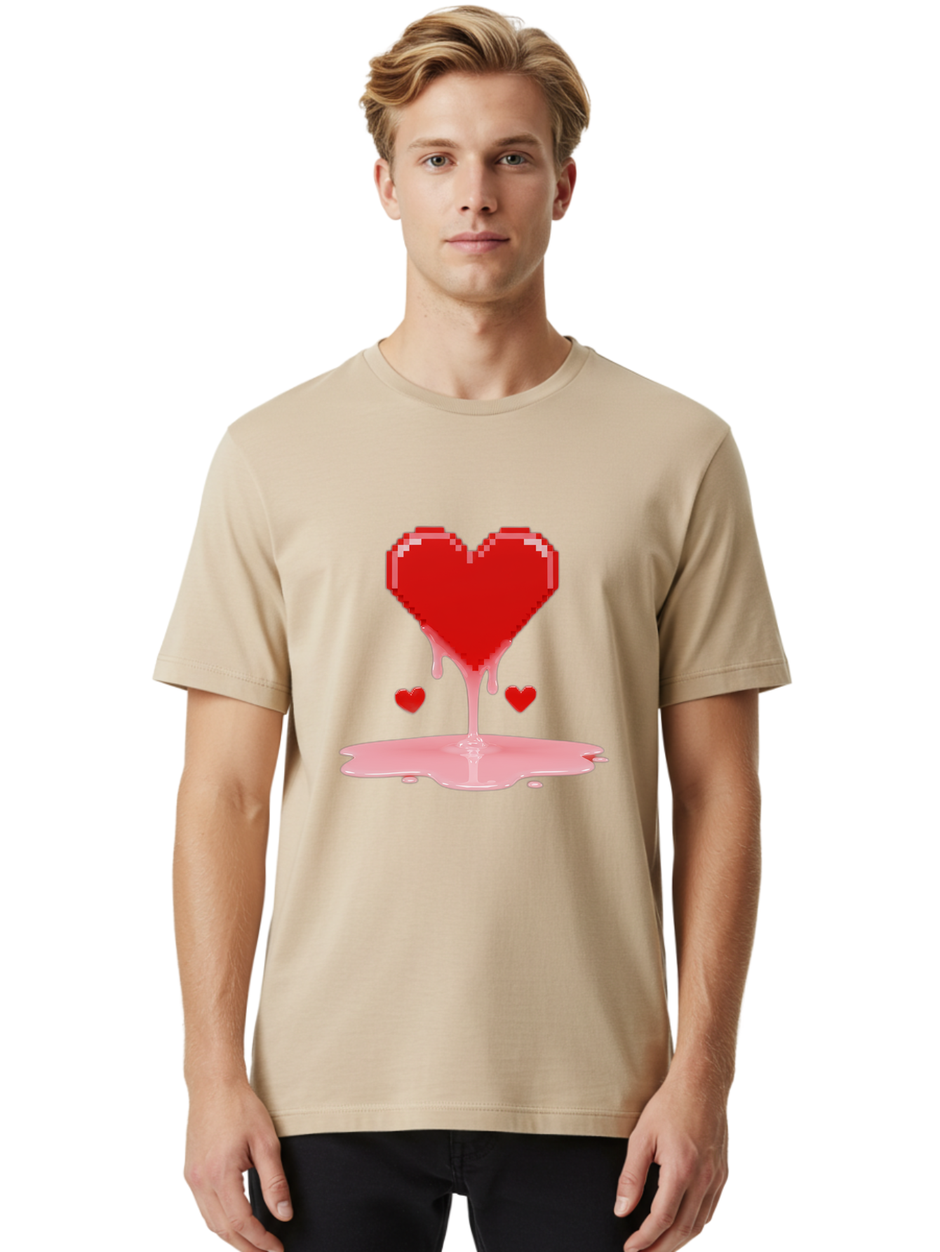 Melting-Heart-8 Men'S Graphic Tee, 100% Cotton, Comfortable Casual Summer Wear, Machine Washable, Vintage Camera, Old Camera, Antique Camera, Black Camera, Classic Photography, Photography Equipment, Nostalgic Device, Film Camera, Camera Art Baj586