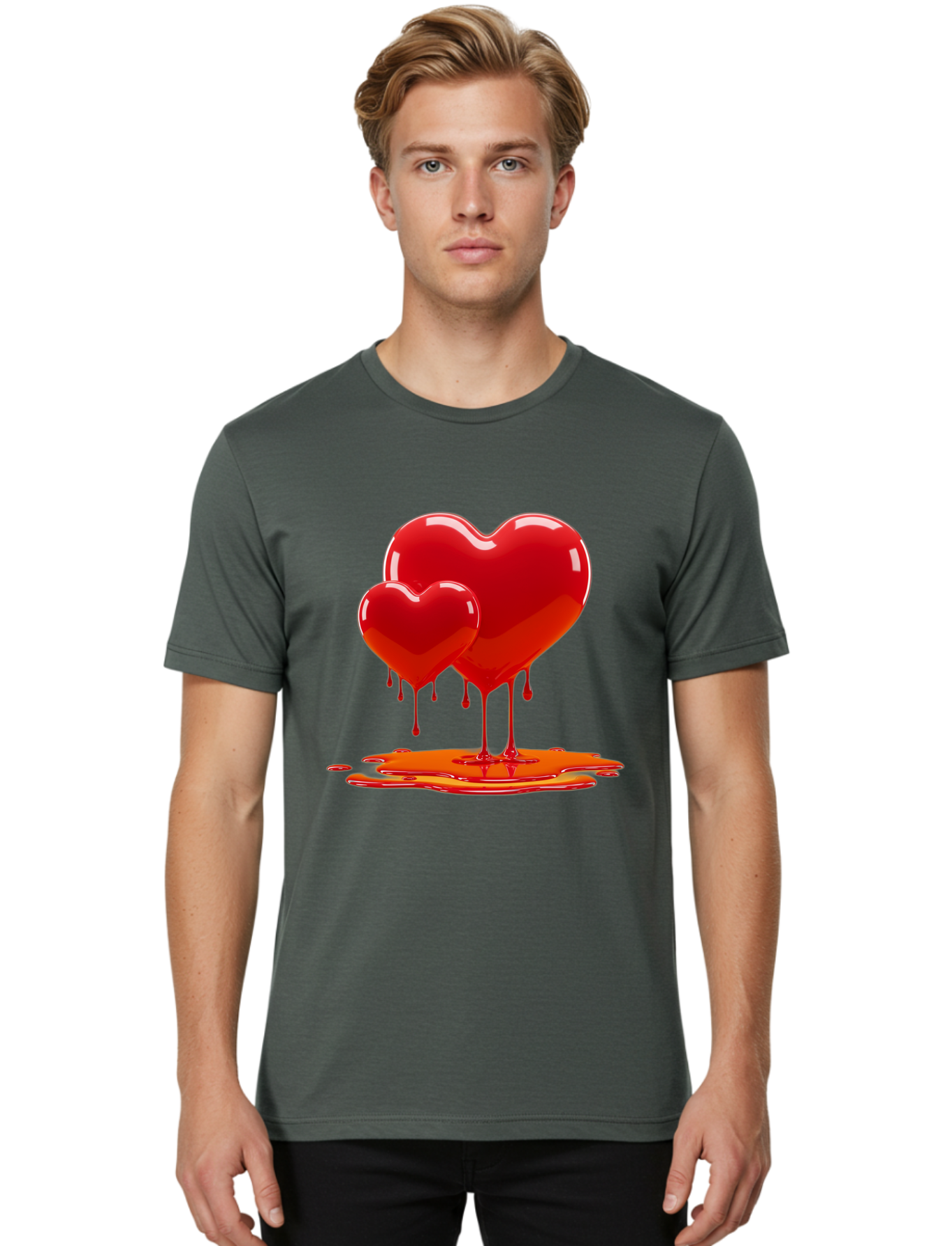 Melting-Heart-9 Men'S Graphic Tee, 100% Cotton, Comfortable Casual Summer Wear, Machine Washable, Vintage Camera, Old Camera, Antique Camera, Black Camera, Classic Photography, Photography Equipment, Nostalgic Device, Film Camera, Camera Art Baj587