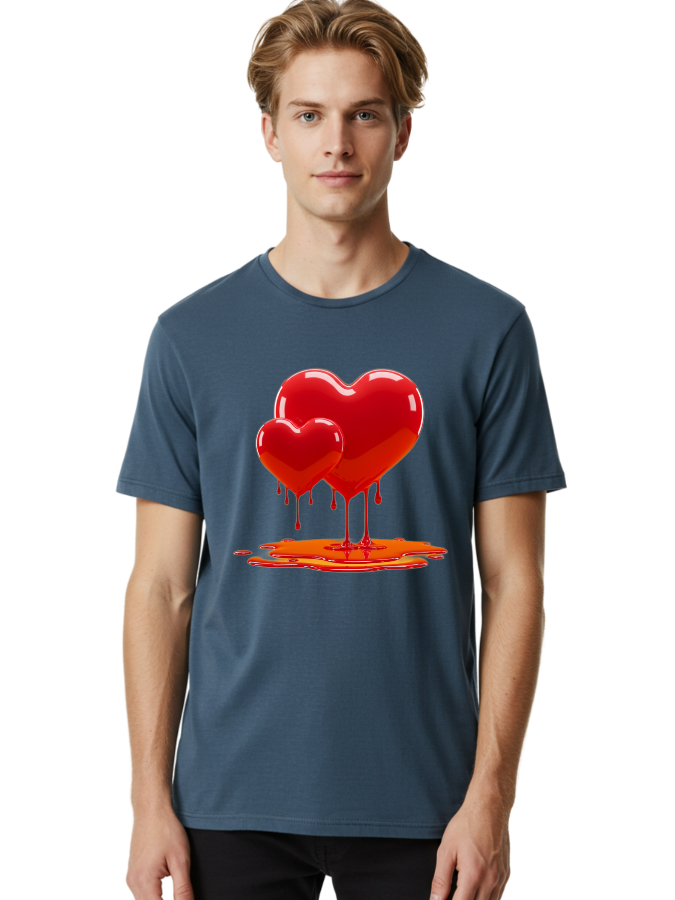 Melting-Heart-9 Men'S Graphic Tee, 100% Cotton, Comfortable Casual Summer Wear, Machine Washable, Vintage Camera, Old Camera, Antique Camera, Black Camera, Classic Photography, Photography Equipment, Nostalgic Device, Film Camera, Camera Art Baj587