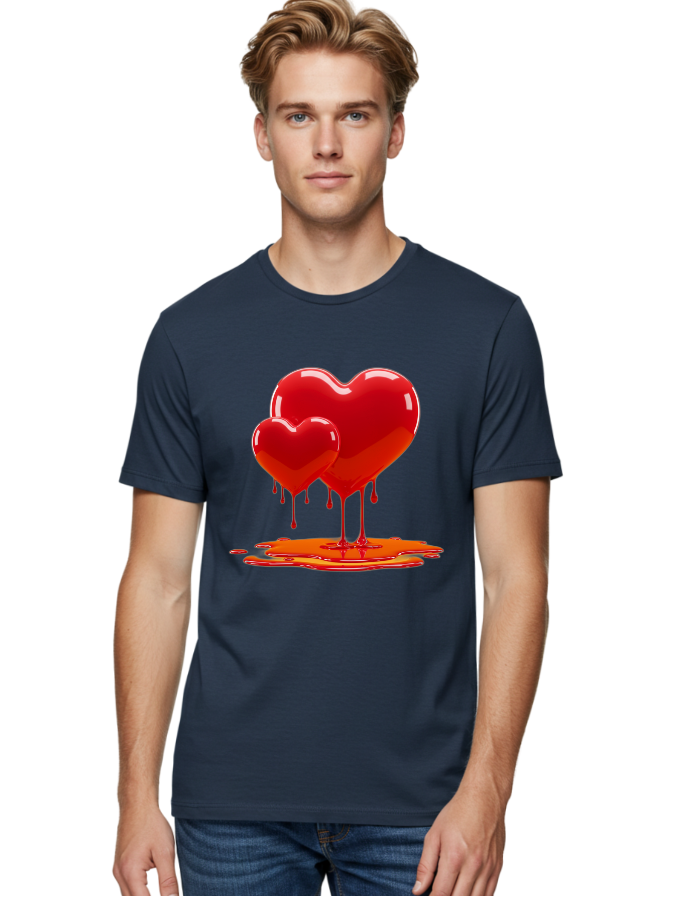 Melting-Heart-9 Men'S Graphic Tee, 100% Cotton, Comfortable Casual Summer Wear, Machine Washable, Vintage Camera, Old Camera, Antique Camera, Black Camera, Classic Photography, Photography Equipment, Nostalgic Device, Film Camera, Camera Art Baj587