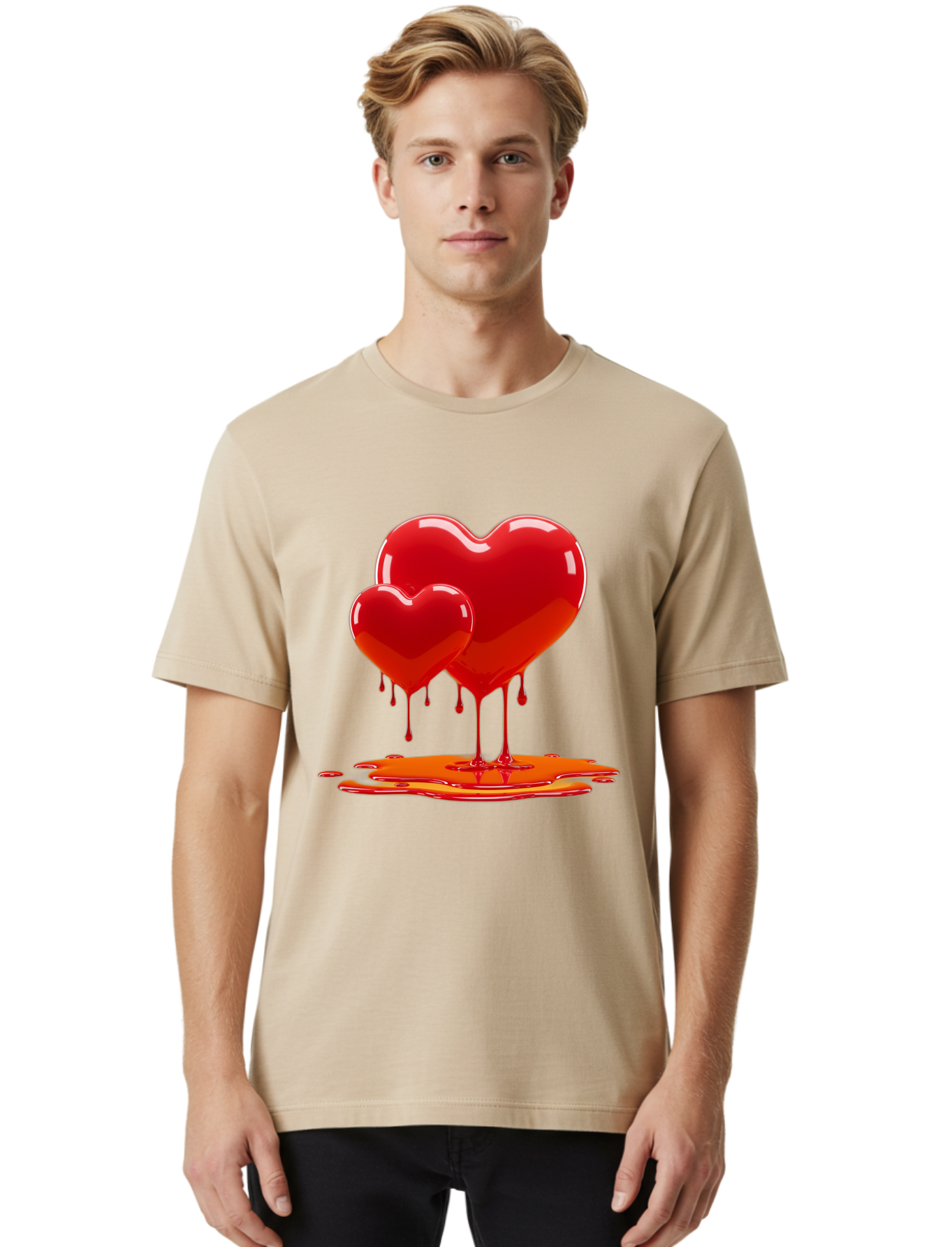 Melting-Heart-9 Men'S Graphic Tee, 100% Cotton, Comfortable Casual Summer Wear, Machine Washable, Vintage Camera, Old Camera, Antique Camera, Black Camera, Classic Photography, Photography Equipment, Nostalgic Device, Film Camera, Camera Art Baj587