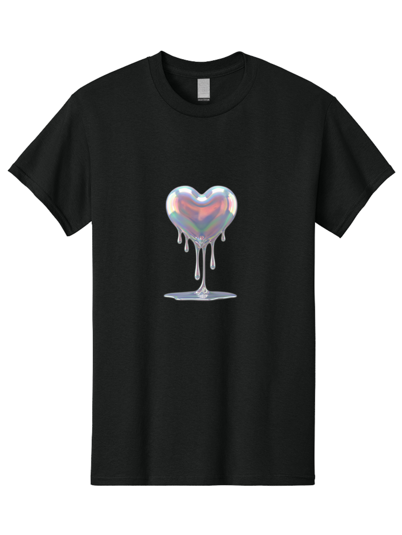 Melting-Holographic-Heart Men'S Graphic Tee, 100% Cotton, Comfortable Casual Summer Wear, Machine Washable, Vintage Camera, Old Camera, Antique Camera, Black Camera, Classic Photography, Photography Equipment, Nostalgic Device, Film Camera, Baj590