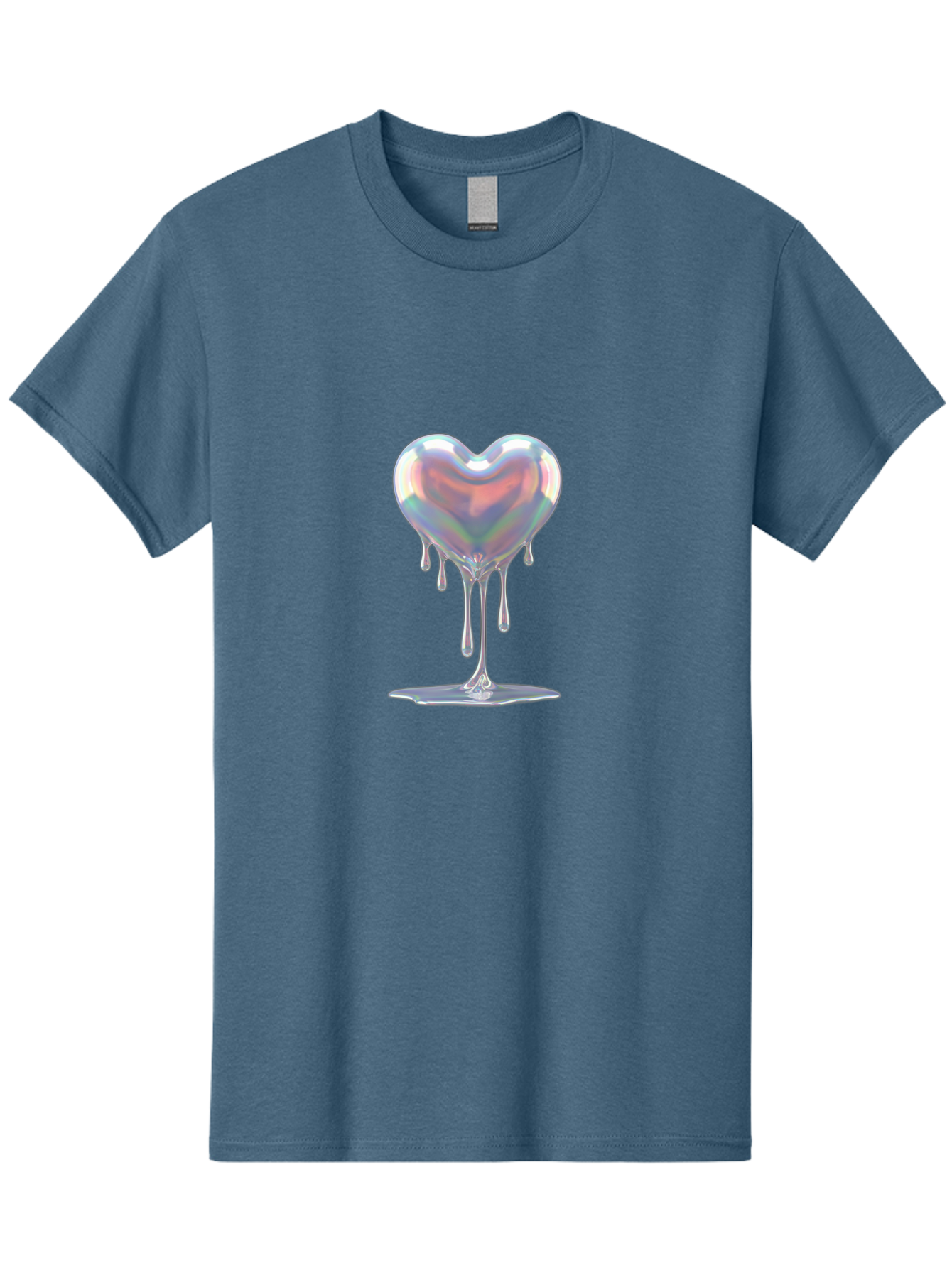 Melting-Holographic-Heart Men'S Graphic Tee, 100% Cotton, Comfortable Casual Summer Wear, Machine Washable, Vintage Camera, Old Camera, Antique Camera, Black Camera, Classic Photography, Photography Equipment, Nostalgic Device, Film Camera, Baj590