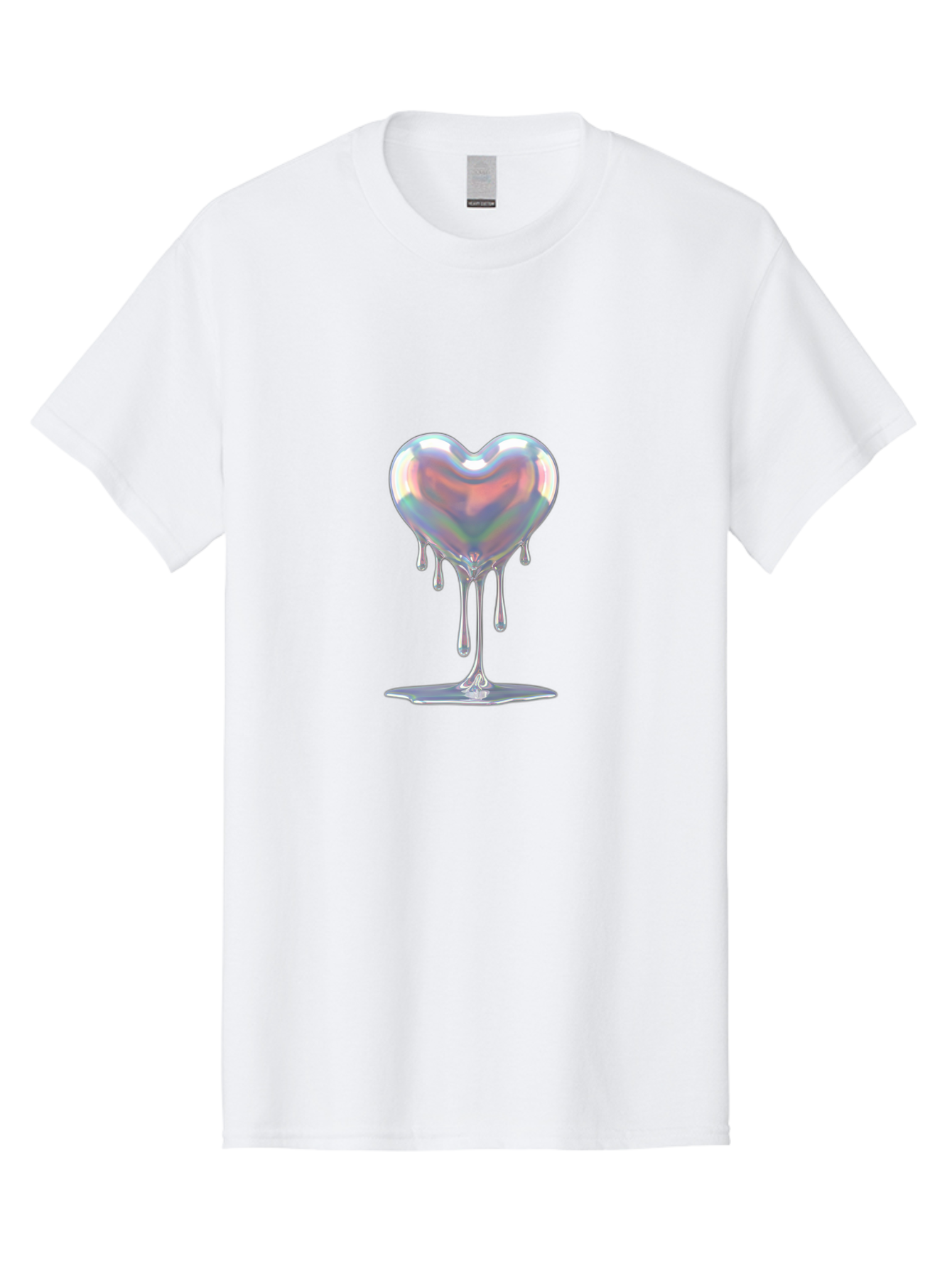 Melting-Holographic-Heart Men'S Graphic Tee, 100% Cotton, Comfortable Casual Summer Wear, Machine Washable, Vintage Camera, Old Camera, Antique Camera, Black Camera, Classic Photography, Photography Equipment, Nostalgic Device, Film Camera, Baj590