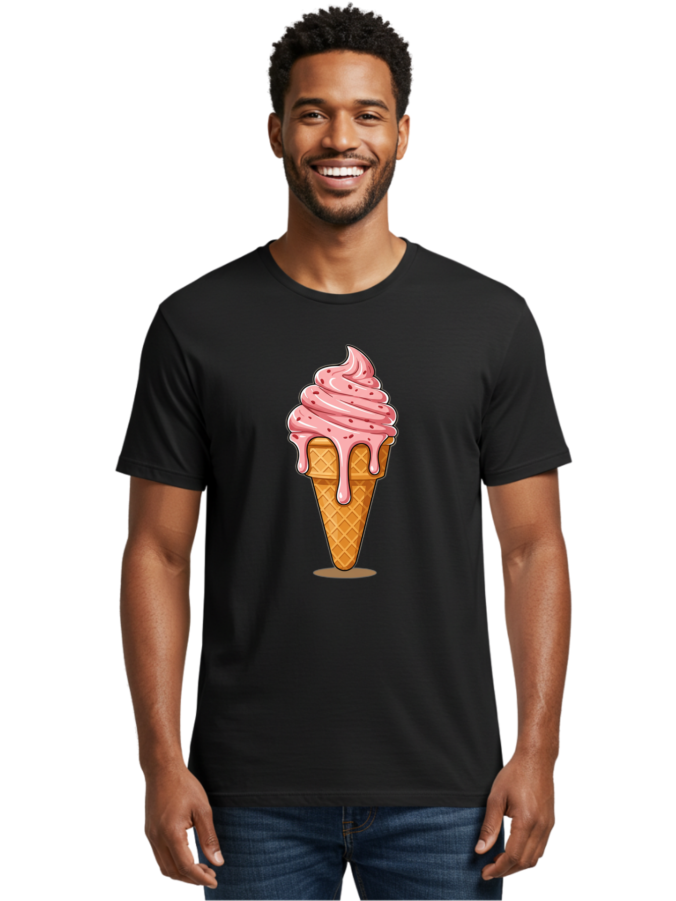 Melting-Ice-Cream Men'S Graphic Tee, 100% Cotton, Comfortable Casual Summer Wear, Machine Washable, Vintage Camera, Old Camera, Antique Camera, Black Camera, Classic Photography, Photography Equipment, Nostalgic Device, Film Camera, Camera Art Baj591