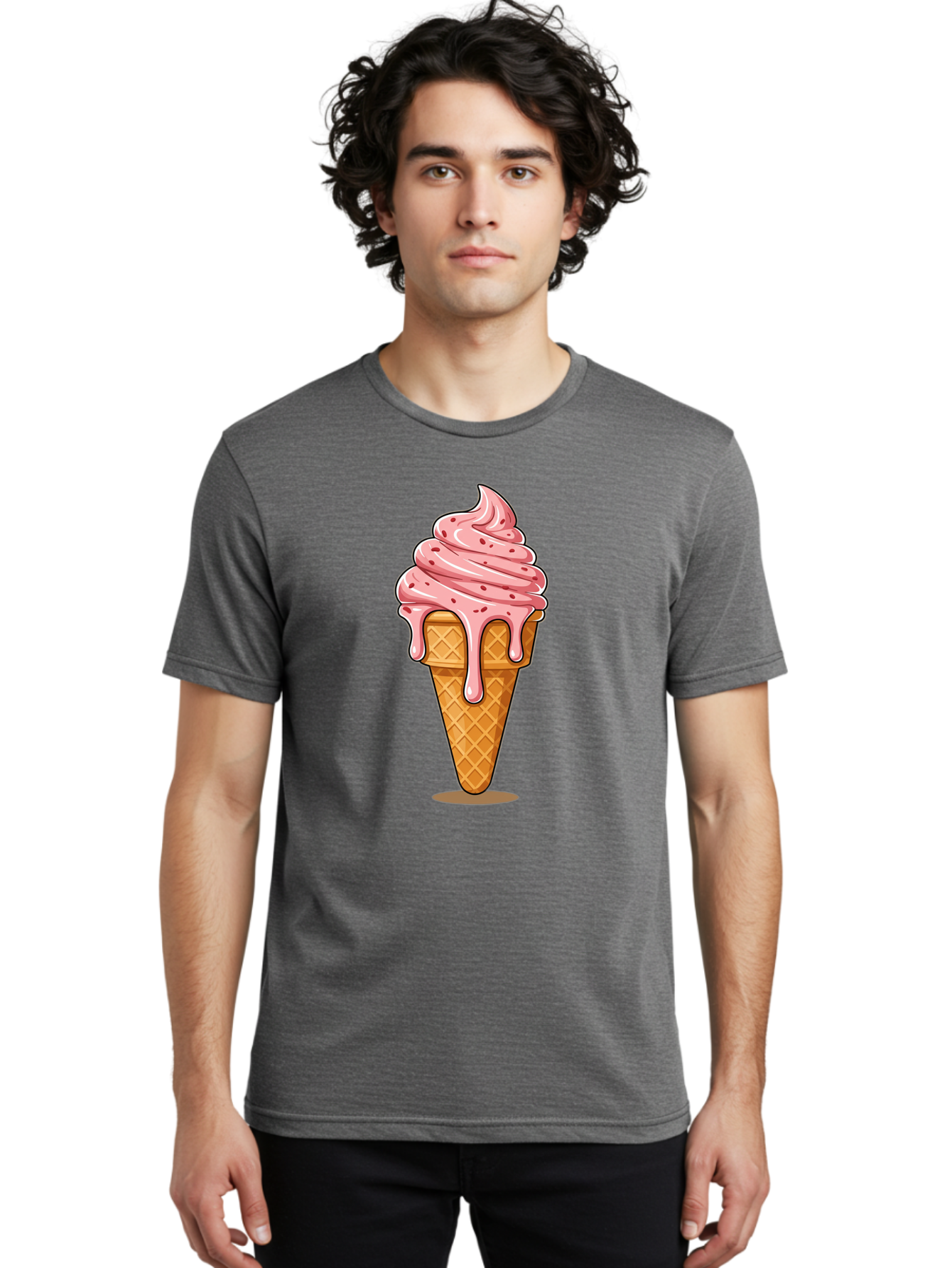 Melting-Ice-Cream Men'S Graphic Tee, 100% Cotton, Comfortable Casual Summer Wear, Machine Washable, Vintage Camera, Old Camera, Antique Camera, Black Camera, Classic Photography, Photography Equipment, Nostalgic Device, Film Camera, Camera Art Baj591