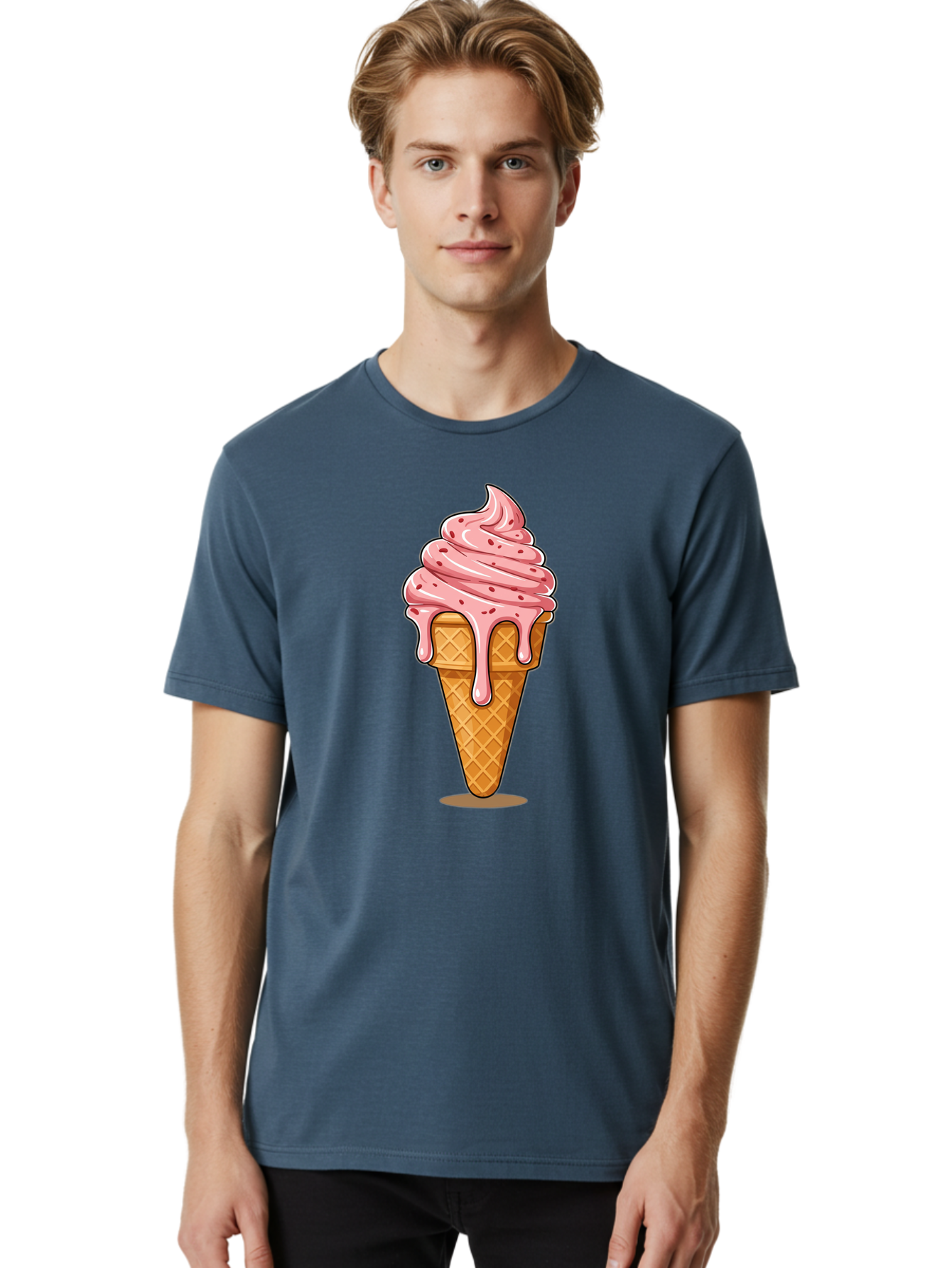 Melting-Ice-Cream Men'S Graphic Tee, 100% Cotton, Comfortable Casual Summer Wear, Machine Washable, Vintage Camera, Old Camera, Antique Camera, Black Camera, Classic Photography, Photography Equipment, Nostalgic Device, Film Camera, Camera Art Baj591