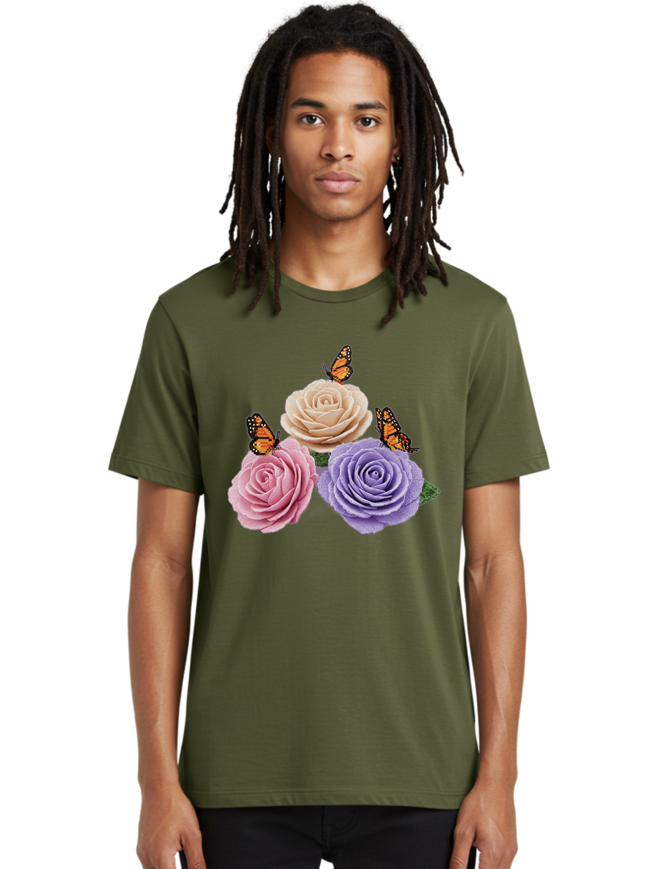 Monarch-Butterflies-Roses Men'S Graphic Tee, 100% Cotton, Comfortable Casual Summer Wear, Machine Washable, Vintage Camera, Old Camera, Antique Camera, Black Camera, Classic Photography, Photography Equipment, Nostalgic Device, Film Camera, Baj594