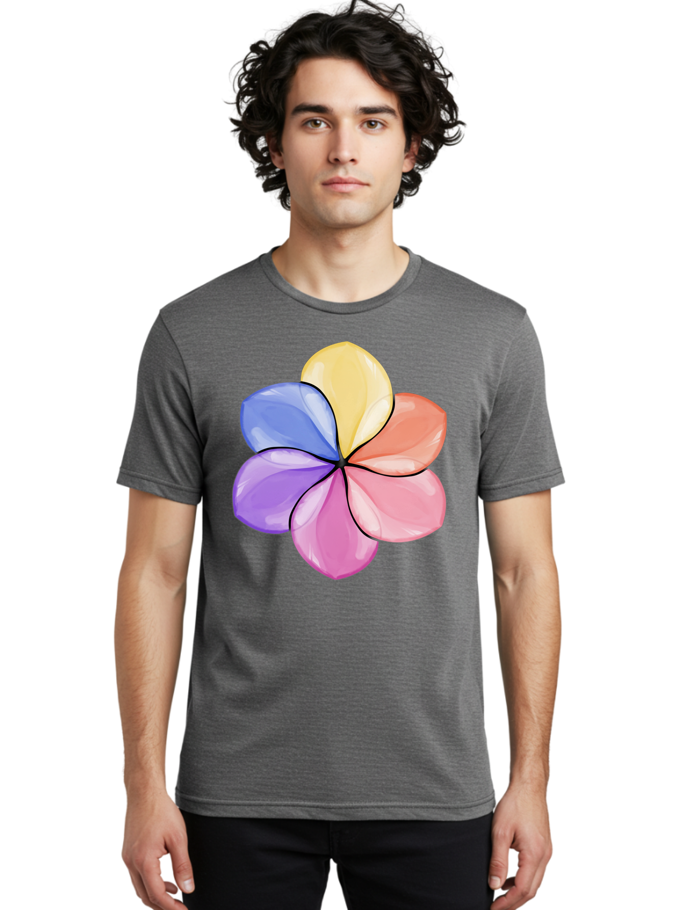 Multicolored-Flower Men'S Graphic Tee, 100% Cotton, Comfortable Casual Summer Wear, Machine Washable, Vintage Camera, Old Camera, Antique Camera, Black Camera, Classic Photography, Photography Equipment, Nostalgic Device, Film Camera, Baj595