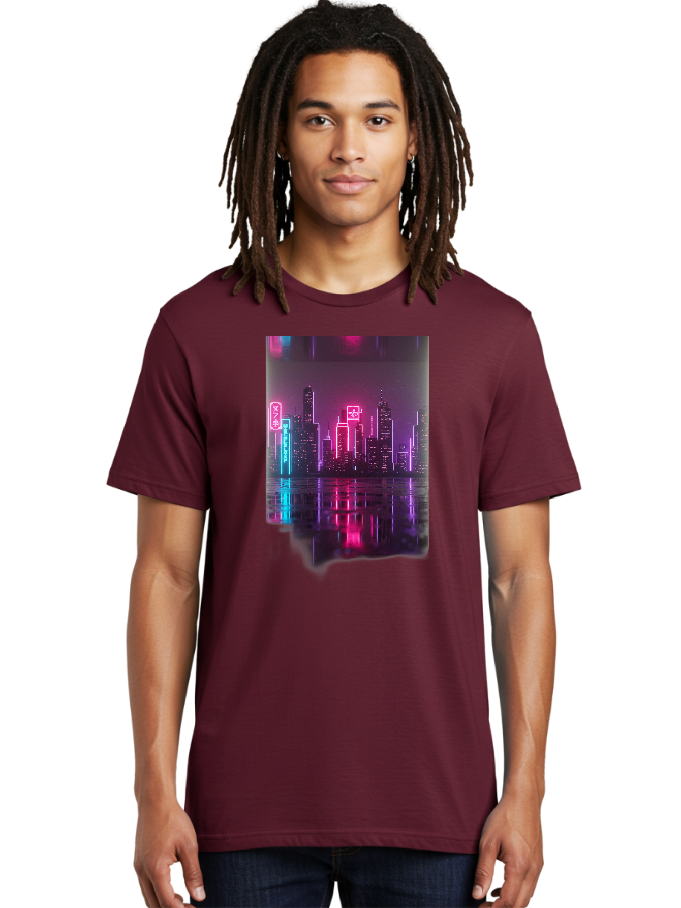 Neon-Cityscape Men'S Graphic Tee, 100% Cotton, Comfortable Casual Summer Wear, Machine Washable, Vintage Camera, Old Camera, Antique Camera, Black Camera, Classic Photography, Photography Equipment, Nostalgic Device, Film Camera, Camera Art Baj596