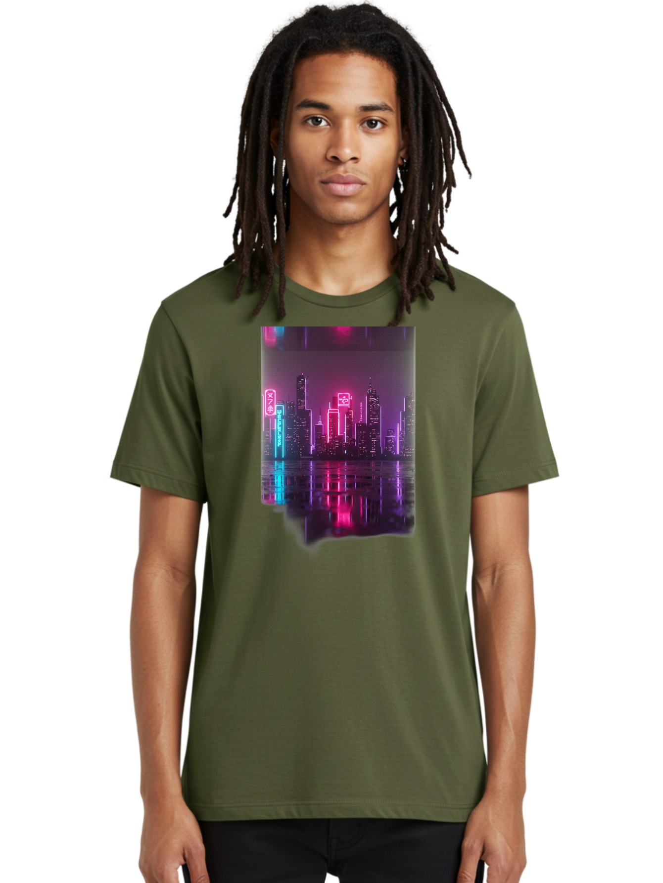 Neon-Cityscape Men'S Graphic Tee, 100% Cotton, Comfortable Casual Summer Wear, Machine Washable, Vintage Camera, Old Camera, Antique Camera, Black Camera, Classic Photography, Photography Equipment, Nostalgic Device, Film Camera, Camera Art Baj596