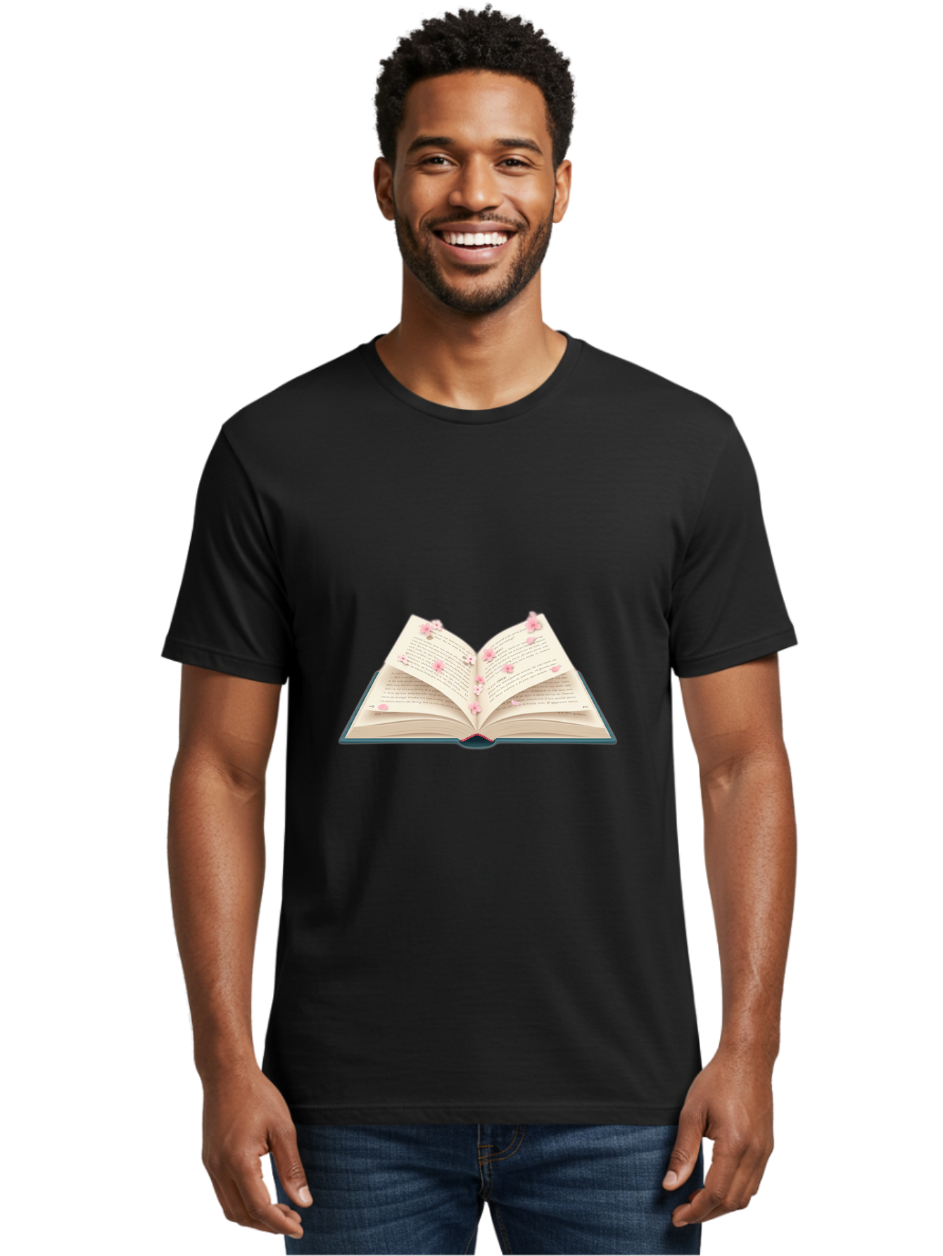 Open-Book-With-Cherry-Blossoms Men'S Graphic Tee, 100% Cotton, Comfortable Casual Summer Wear, Machine Washable, Vintage Camera, Old Camera, Antique Camera, Black Camera, Classic Photography, Photography Equipment, Nostalgic Device, Baj599