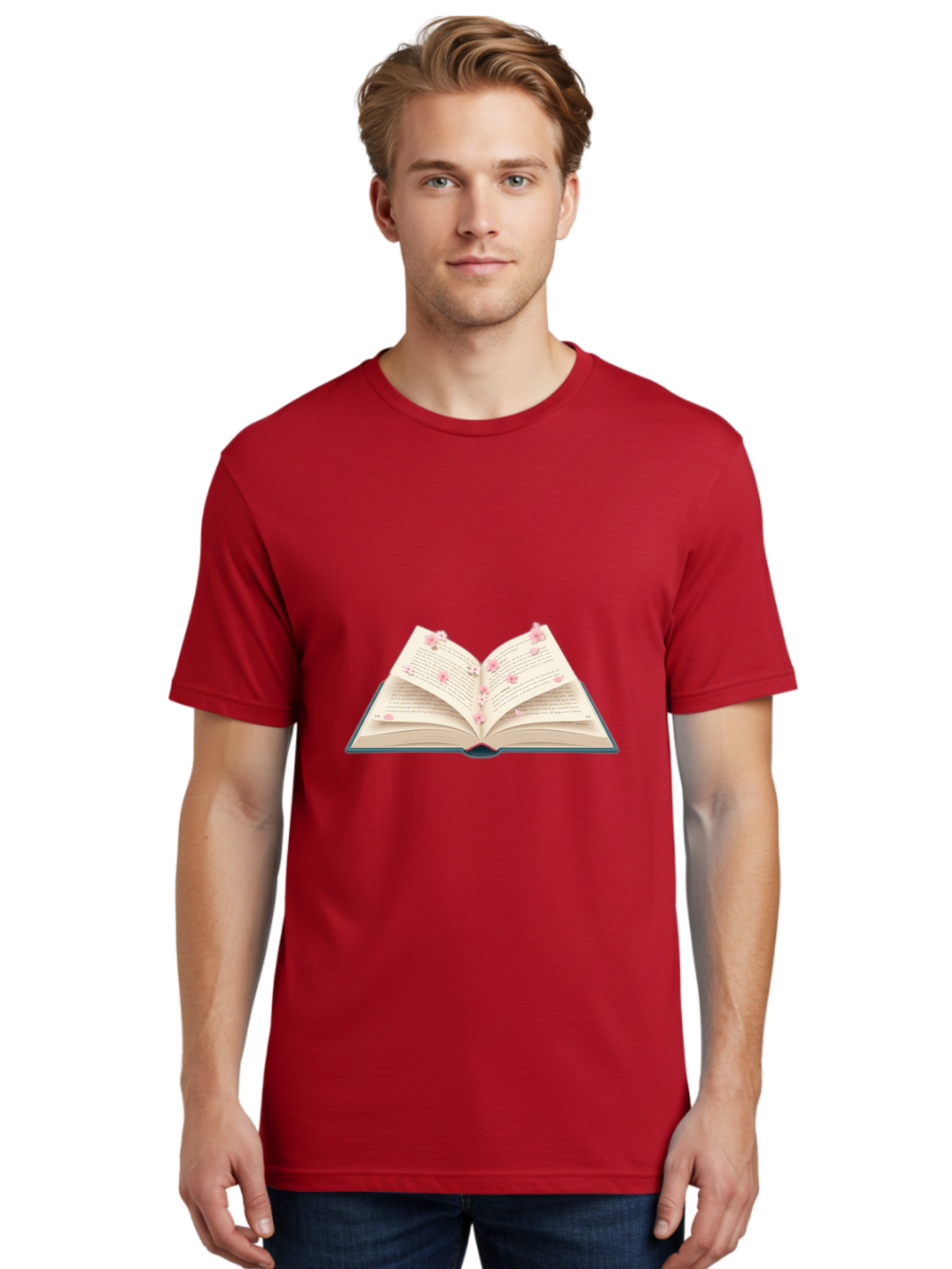 Open-Book-With-Cherry-Blossoms Men'S Graphic Tee, 100% Cotton, Comfortable Casual Summer Wear, Machine Washable, Vintage Camera, Old Camera, Antique Camera, Black Camera, Classic Photography, Photography Equipment, Nostalgic Device, Baj599