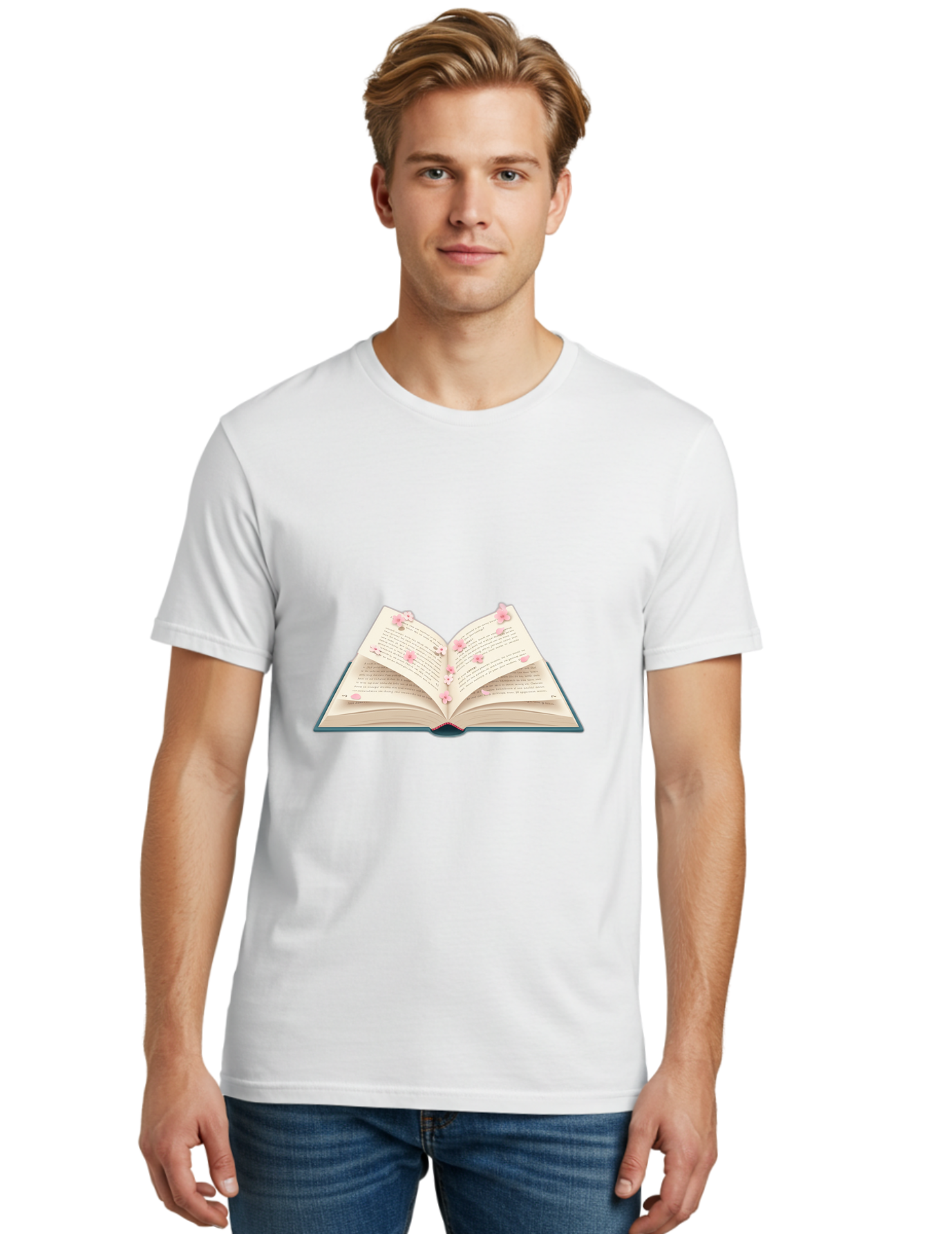 Open-Book-With-Cherry-Blossoms Men'S Graphic Tee, 100% Cotton, Comfortable Casual Summer Wear, Machine Washable, Vintage Camera, Old Camera, Antique Camera, Black Camera, Classic Photography, Photography Equipment, Nostalgic Device, Baj599