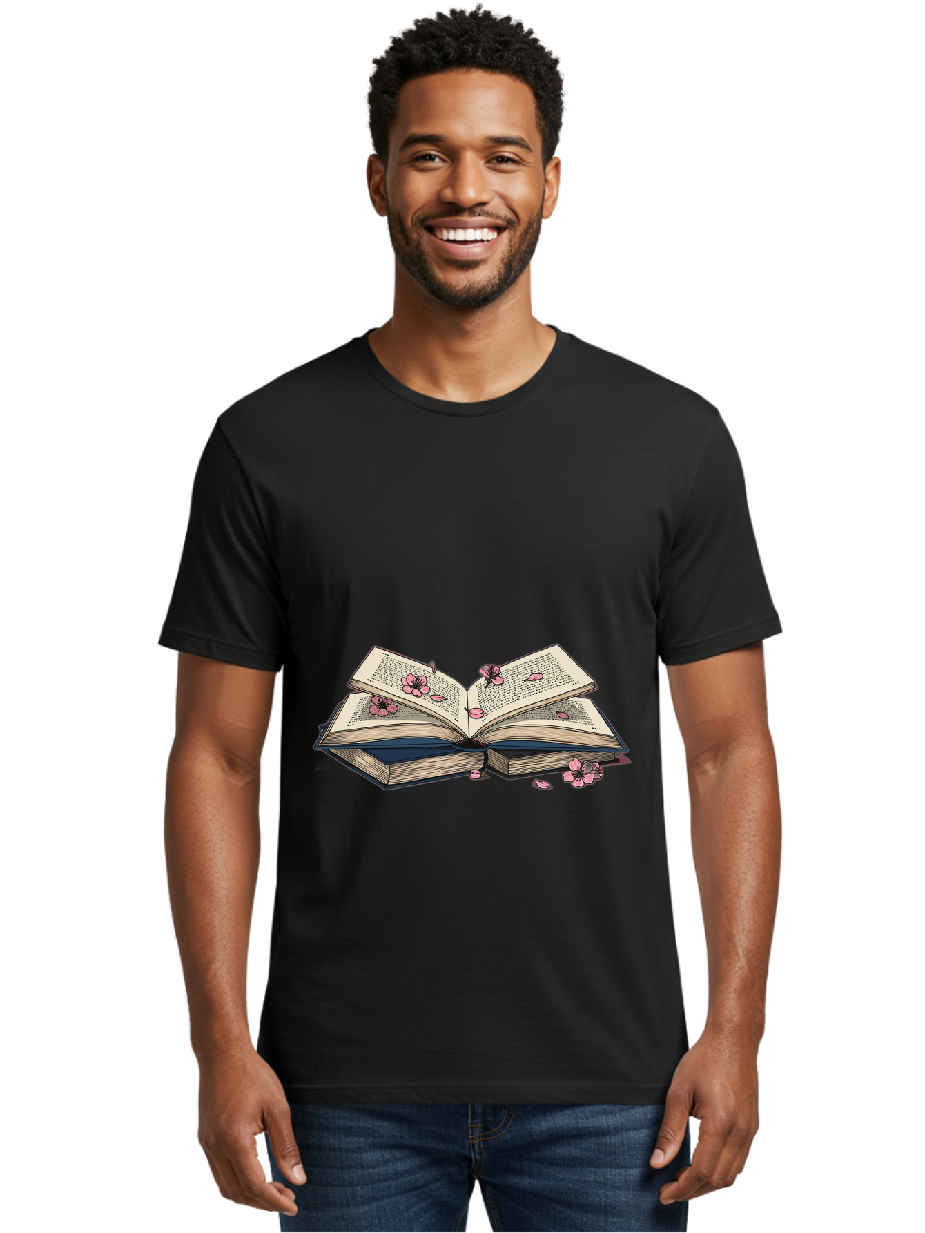 Open-Book-With-Flowers Men'S Graphic Tee, 100% Cotton, Comfortable Casual Summer Wear, Machine Washable, Vintage Camera, Old Camera, Antique Camera, Black Camera, Classic Photography, Photography Equipment, Nostalgic Device, Film Camera, Baj600