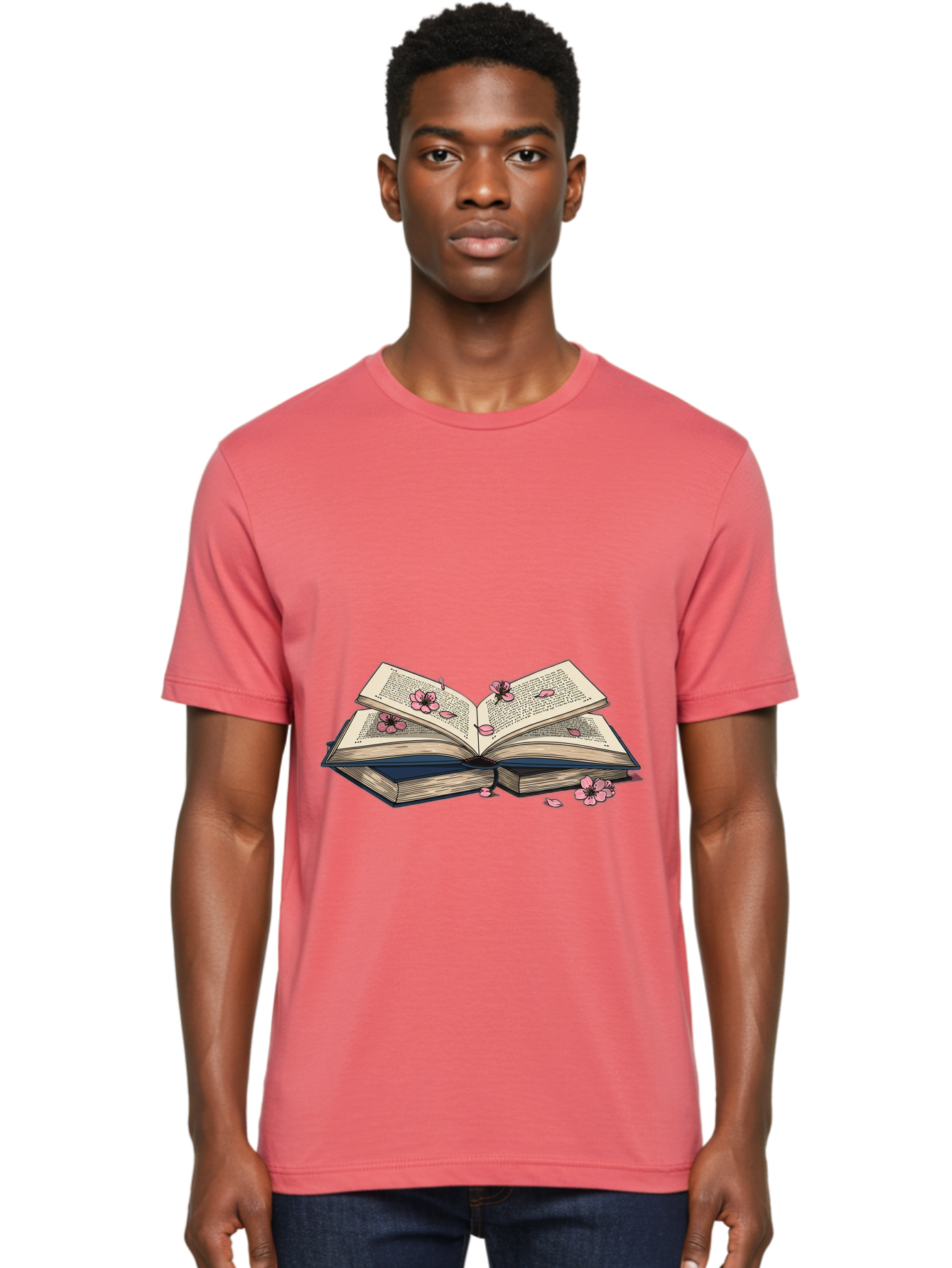 Open-Book-With-Flowers Men'S Graphic Tee, 100% Cotton, Comfortable Casual Summer Wear, Machine Washable, Vintage Camera, Old Camera, Antique Camera, Black Camera, Classic Photography, Photography Equipment, Nostalgic Device, Film Camera, Baj600