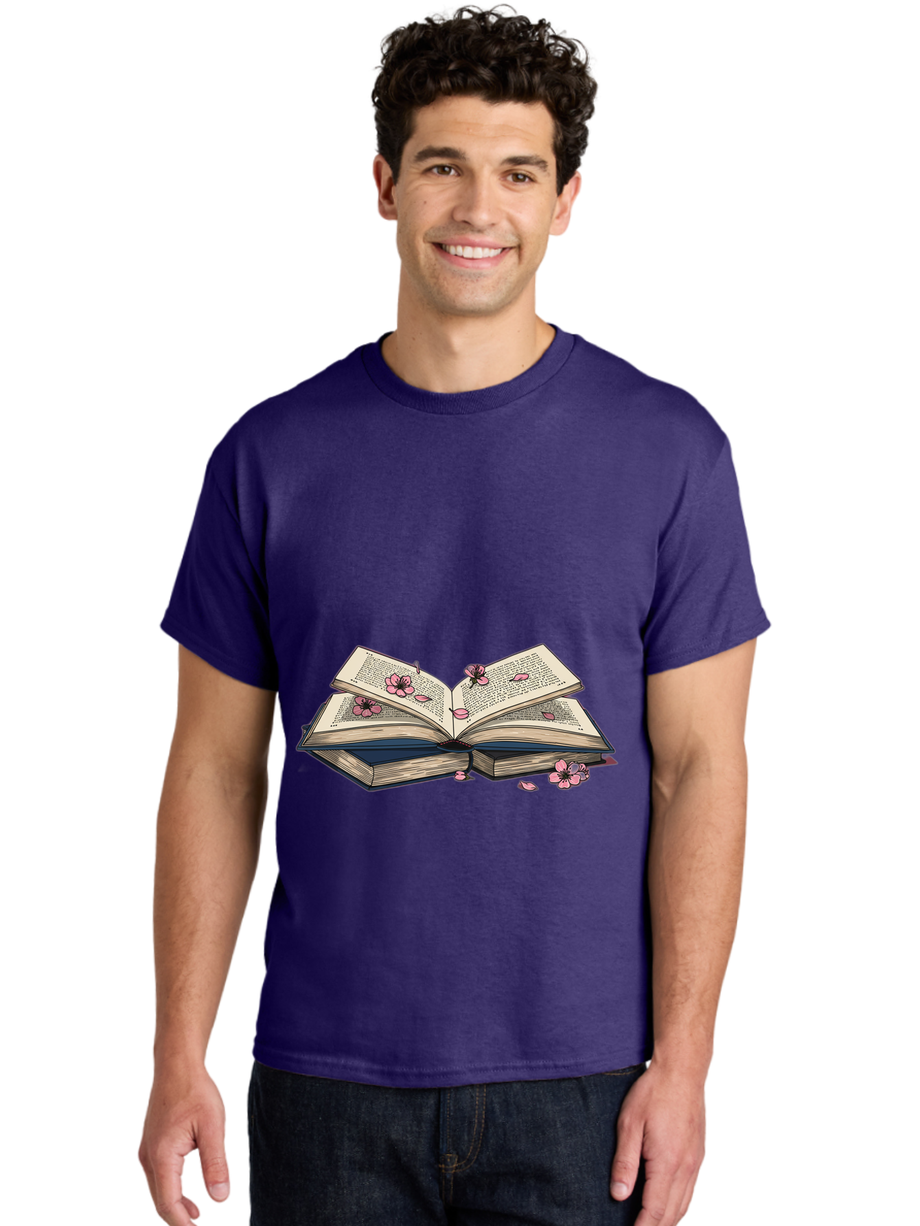 Open-Book-With-Flowers Men'S Graphic Tee, 100% Cotton, Comfortable Casual Summer Wear, Machine Washable, Vintage Camera, Old Camera, Antique Camera, Black Camera, Classic Photography, Photography Equipment, Nostalgic Device, Film Camera, Baj600