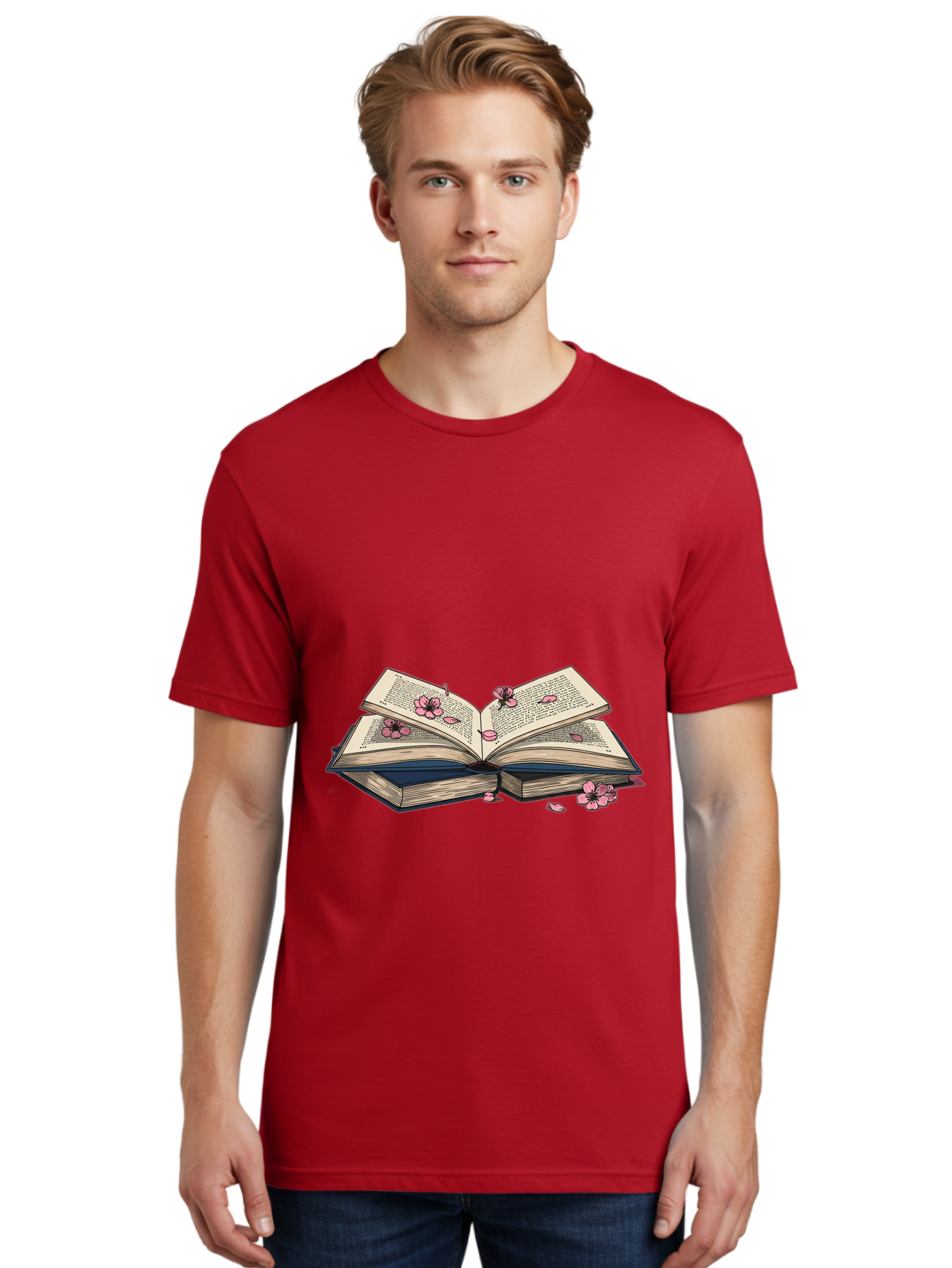 Open-Book-With-Flowers Men'S Graphic Tee, 100% Cotton, Comfortable Casual Summer Wear, Machine Washable, Vintage Camera, Old Camera, Antique Camera, Black Camera, Classic Photography, Photography Equipment, Nostalgic Device, Film Camera, Baj600