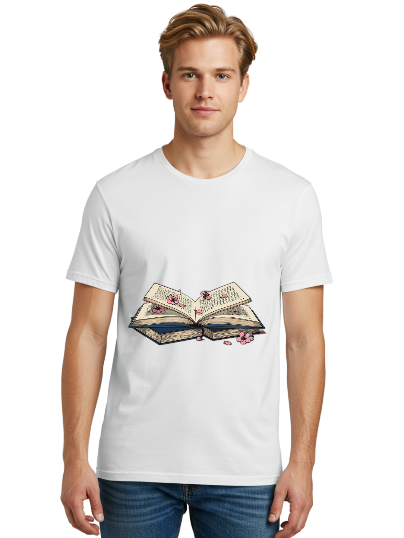 Open-Book-With-Flowers Men'S Graphic Tee, 100% Cotton, Comfortable Casual Summer Wear, Machine Washable, Vintage Camera, Old Camera, Antique Camera, Black Camera, Classic Photography, Photography Equipment, Nostalgic Device, Film Camera, Baj600