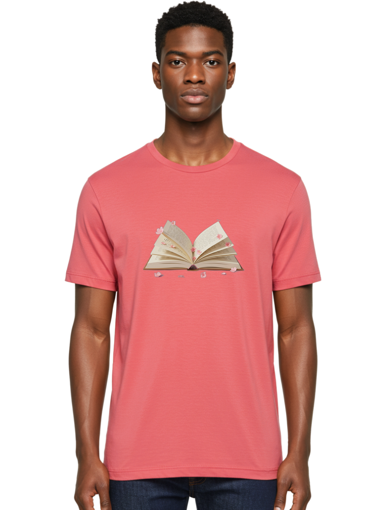 Open-Book-With-Pink-Petals Men'S Graphic Tee, 100% Cotton, Comfortable Casual Summer Wear, Machine Washable, Vintage Camera, Old Camera, Antique Camera, Black Camera, Classic Photography, Photography Equipment, Nostalgic Device, Film Camera, Baj601