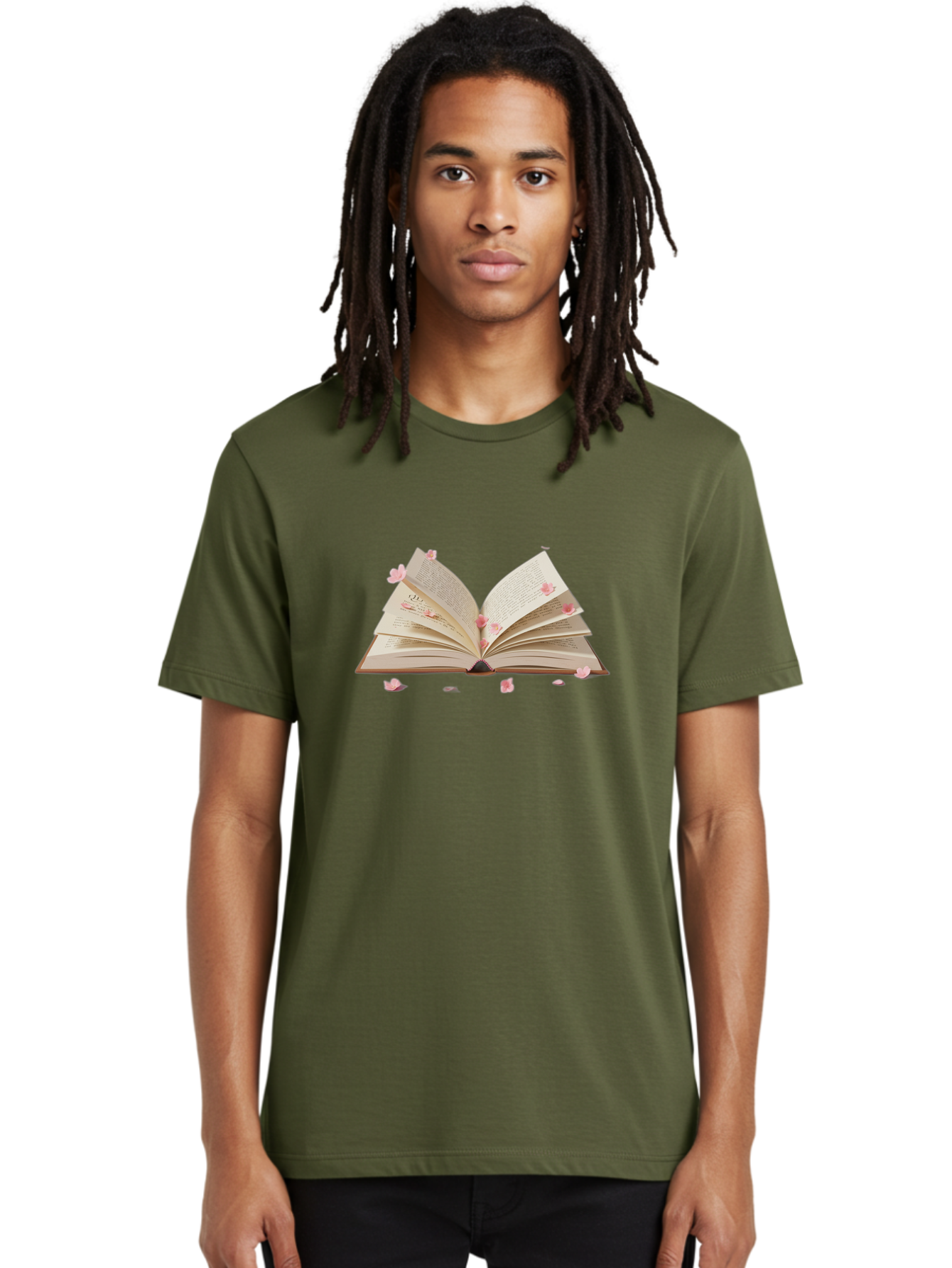 Open-Book-With-Pink-Petals Men'S Graphic Tee, 100% Cotton, Comfortable Casual Summer Wear, Machine Washable, Vintage Camera, Old Camera, Antique Camera, Black Camera, Classic Photography, Photography Equipment, Nostalgic Device, Film Camera, Baj601